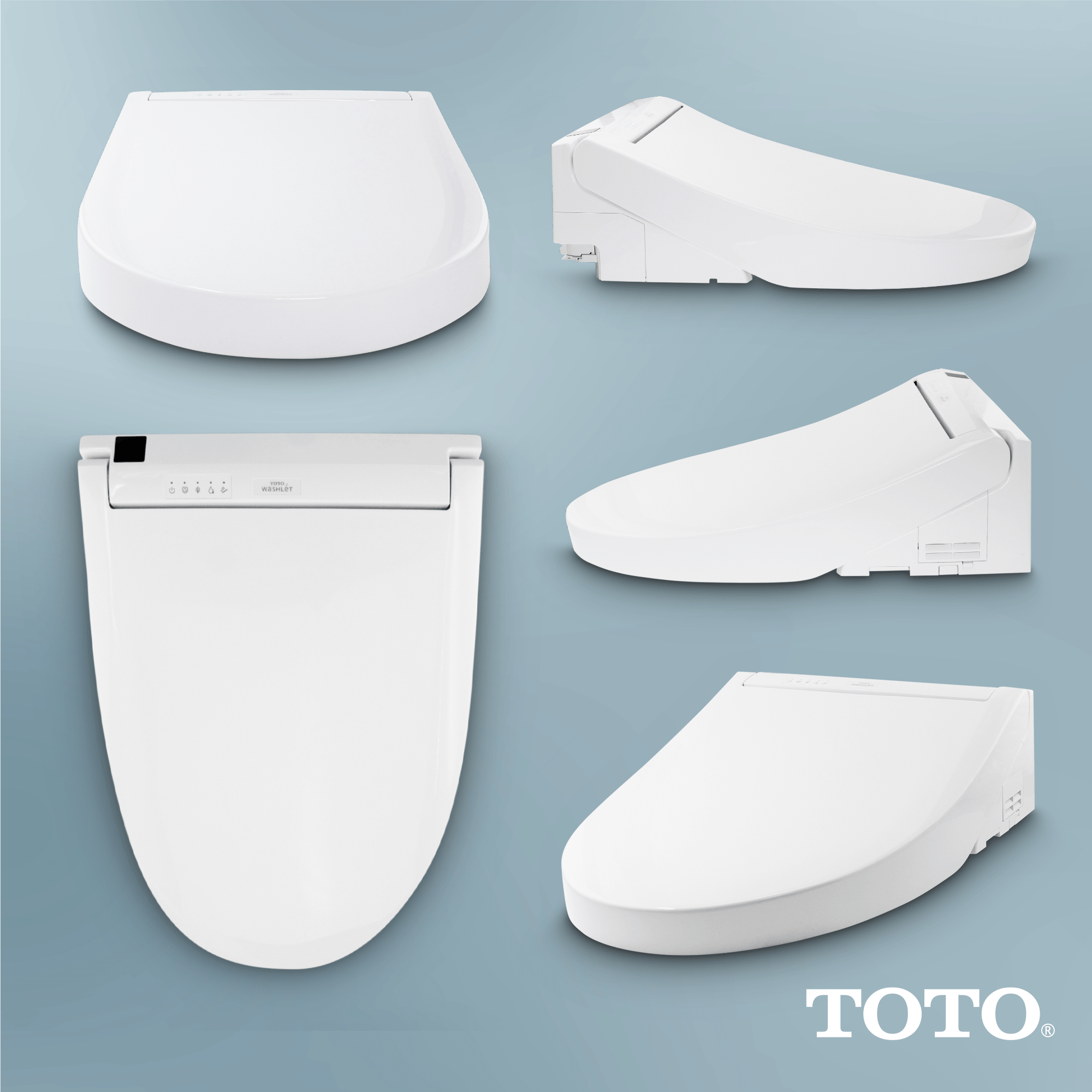 Alternate Image for TOTO WASHLET C5 Electronic Bidet Toilet Seat with PREMIST and EWATER+ Wand Cleaning, Elongated, Cotton White, Plastic, SW3084#01