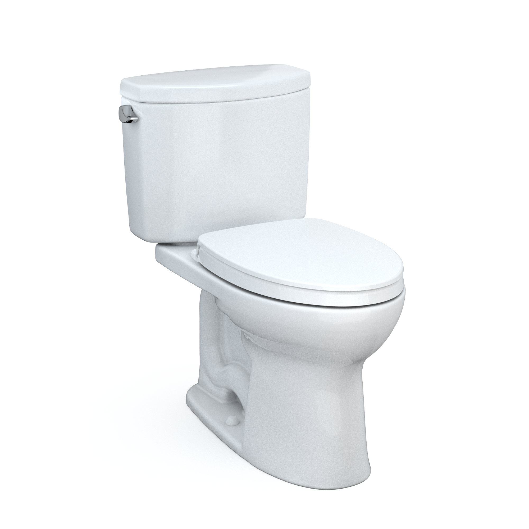 TOTO Drake II Two-Piece Elongated 1.28 GPF Universal Height Toilet with CEFIONTECT and SS124 SoftClose Seat, WASHLET+ Ready, Cotton White, Vitreous China|Plastic, MS454124CEFG#01