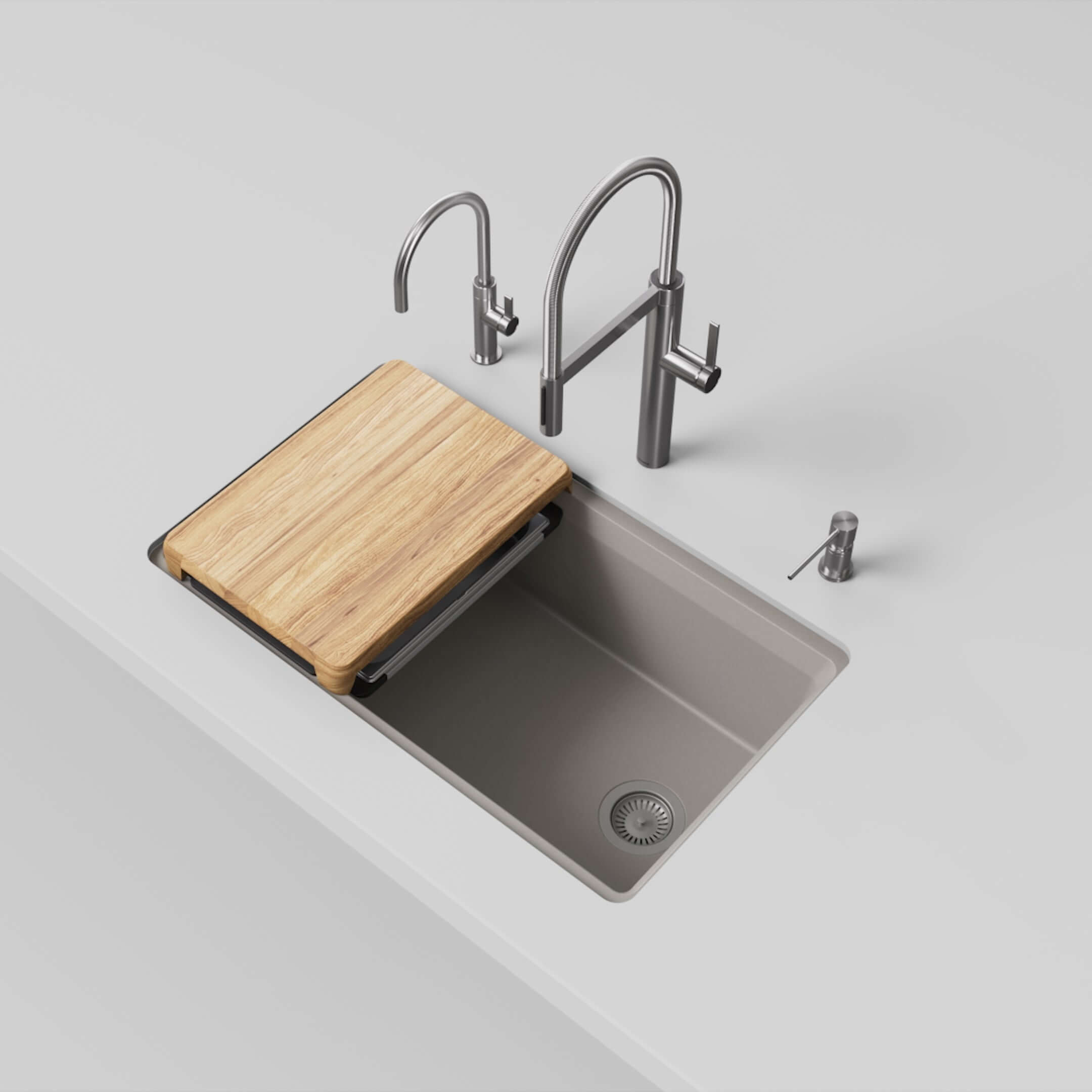 Alternate Image for Blanco Inteos 33" Undermount Silgranit Workstation Kitchen Sink, Truffle, No Faucet Hole, 443315
