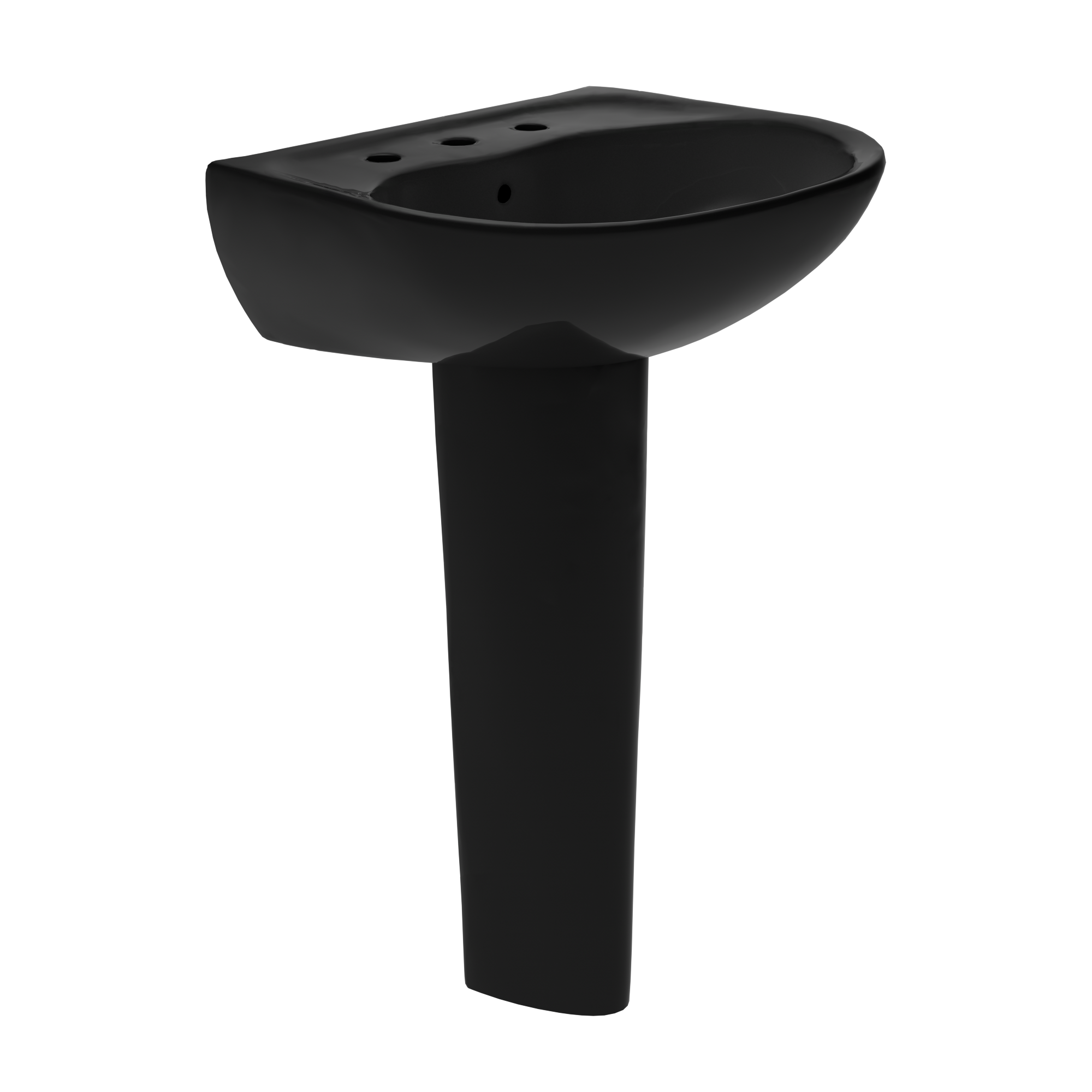 TOTO Supreme Oval Basin Pedestal Bathroom Sink for 8 Inch Center Faucets, Ebony, Vitreous China, LPT241.8#51