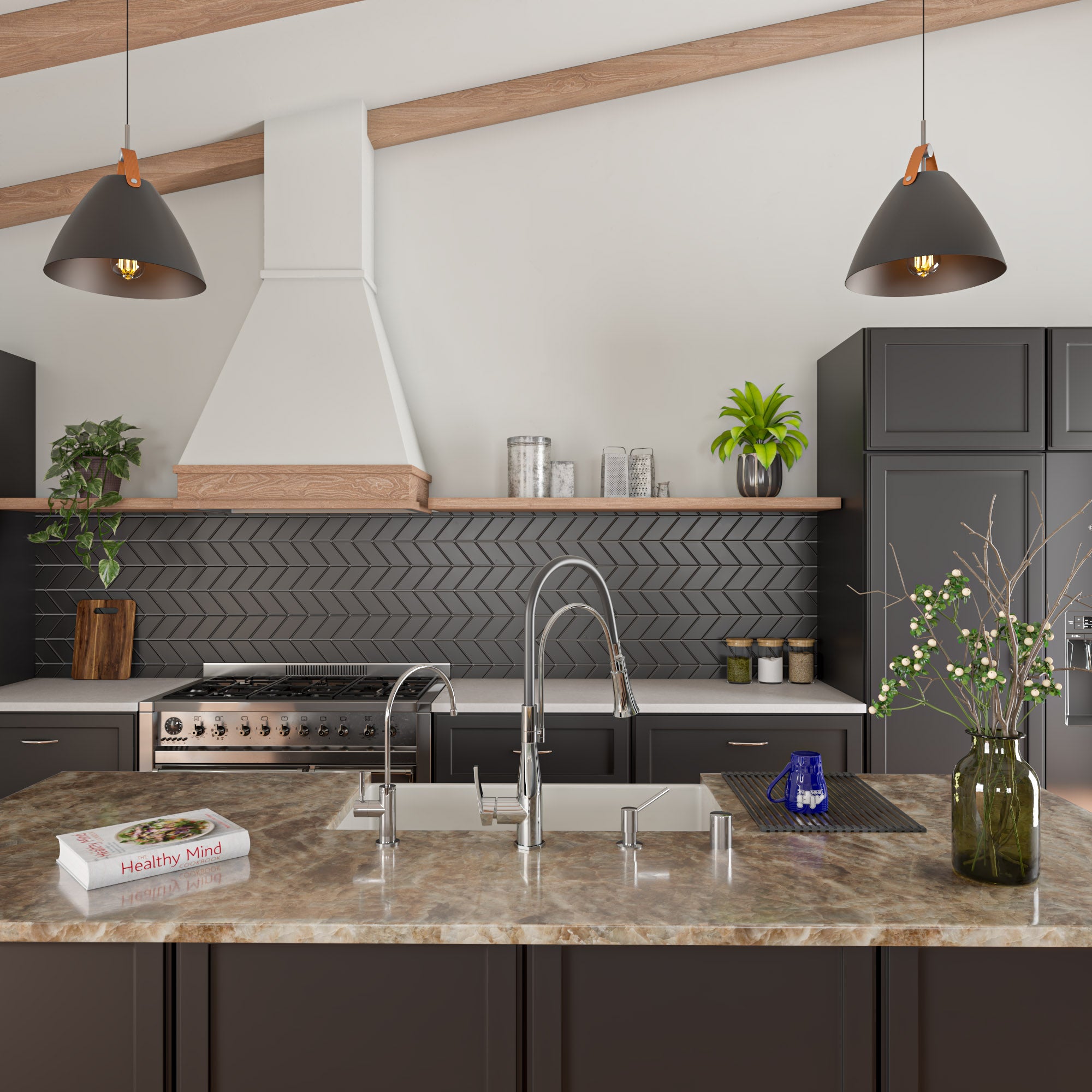 Alternate Image for ALFI brand 1.8 GPM Lever Gooseneck Spout Touch Kitchen Faucet, Modern, Gray, Polished Chrome, ABKF3001-PC