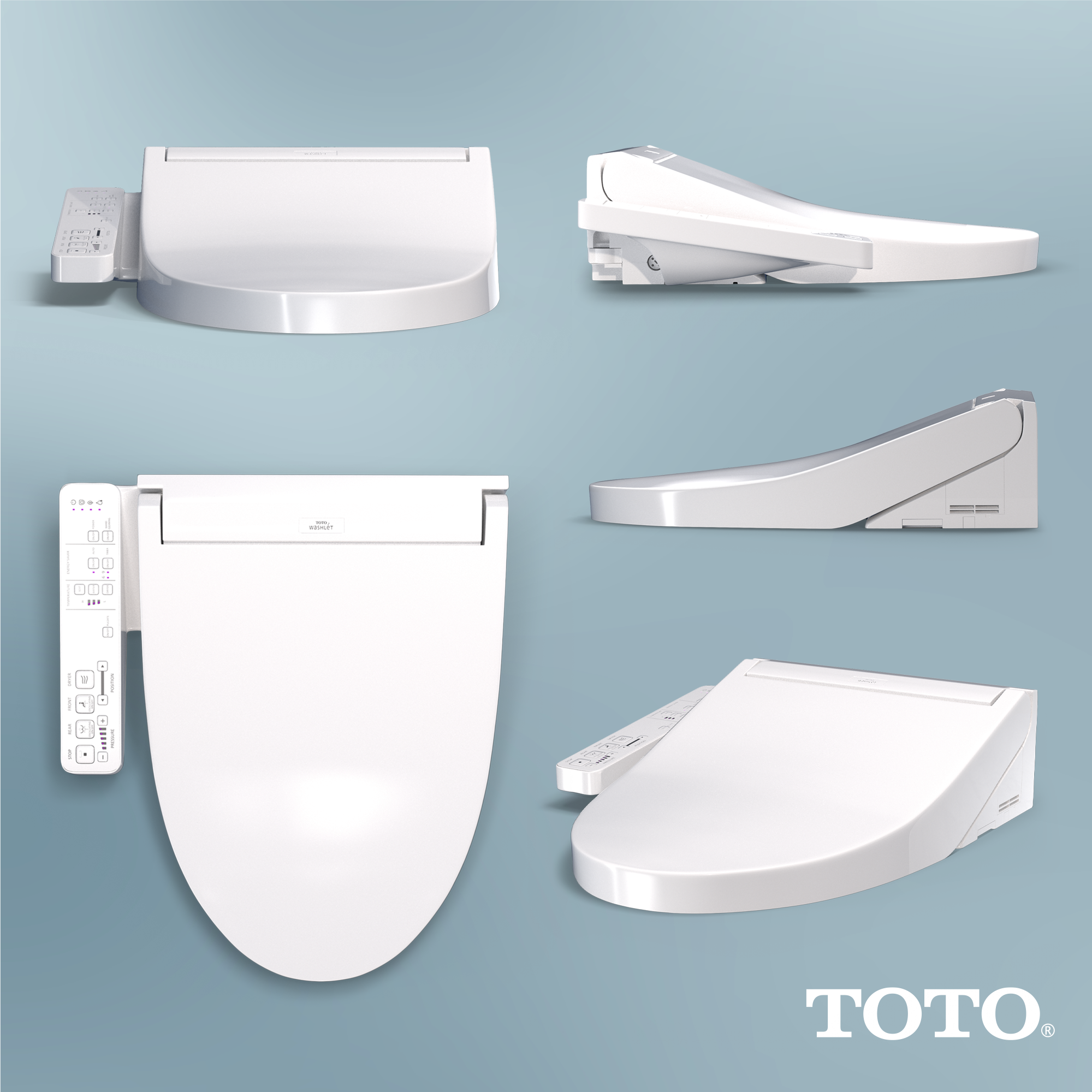 Alternate Image for TOTO WASHLET KC2 Electronic Bidet Toilet Seat with Heated Seat and SoftClose Lid, Elongated, Cotton White, Plastic, SW3024#01