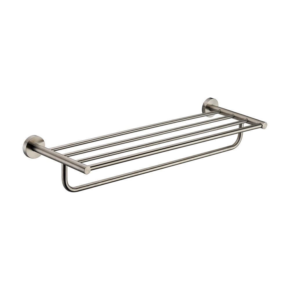 ALFI brand AB9538-BN Brushed Nickel 26 inch Towel Bar & Shelf Bathroom Accessory, Brass