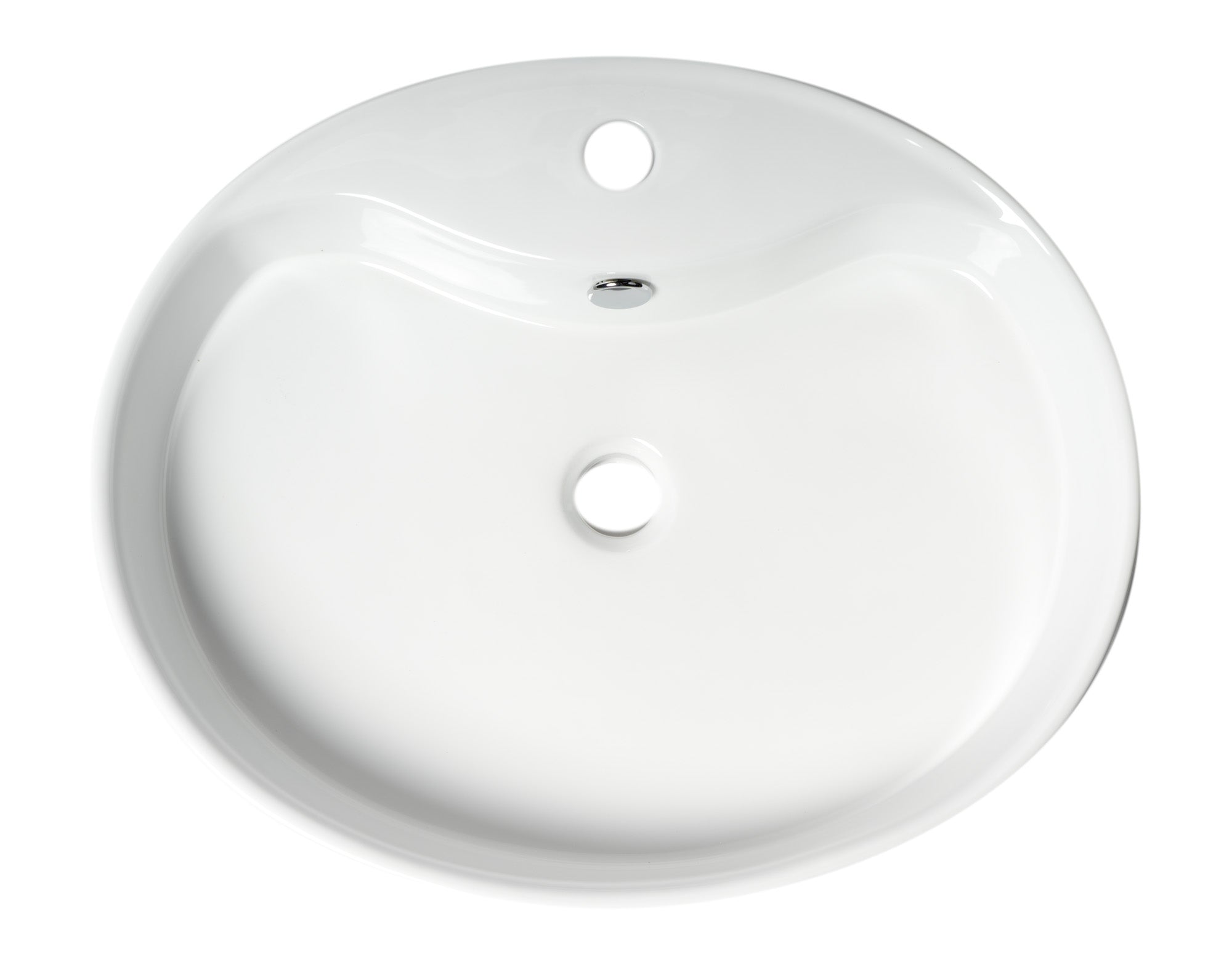 Alternate Image for ALFI brand 22" x 18.13" Oval Above Mount Porcelain Bathroom Sink, White, 1 Faucet Hole, ABC910
