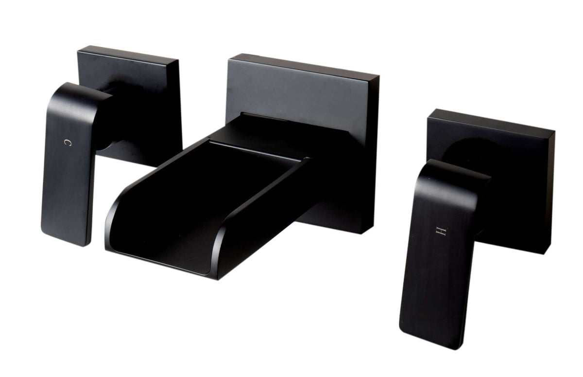 Alternate Image for ALFI brand 1.2 GPM Lever Waterfall Spout Bathroom Faucet, Modern, Black Matte, AB1796-BM