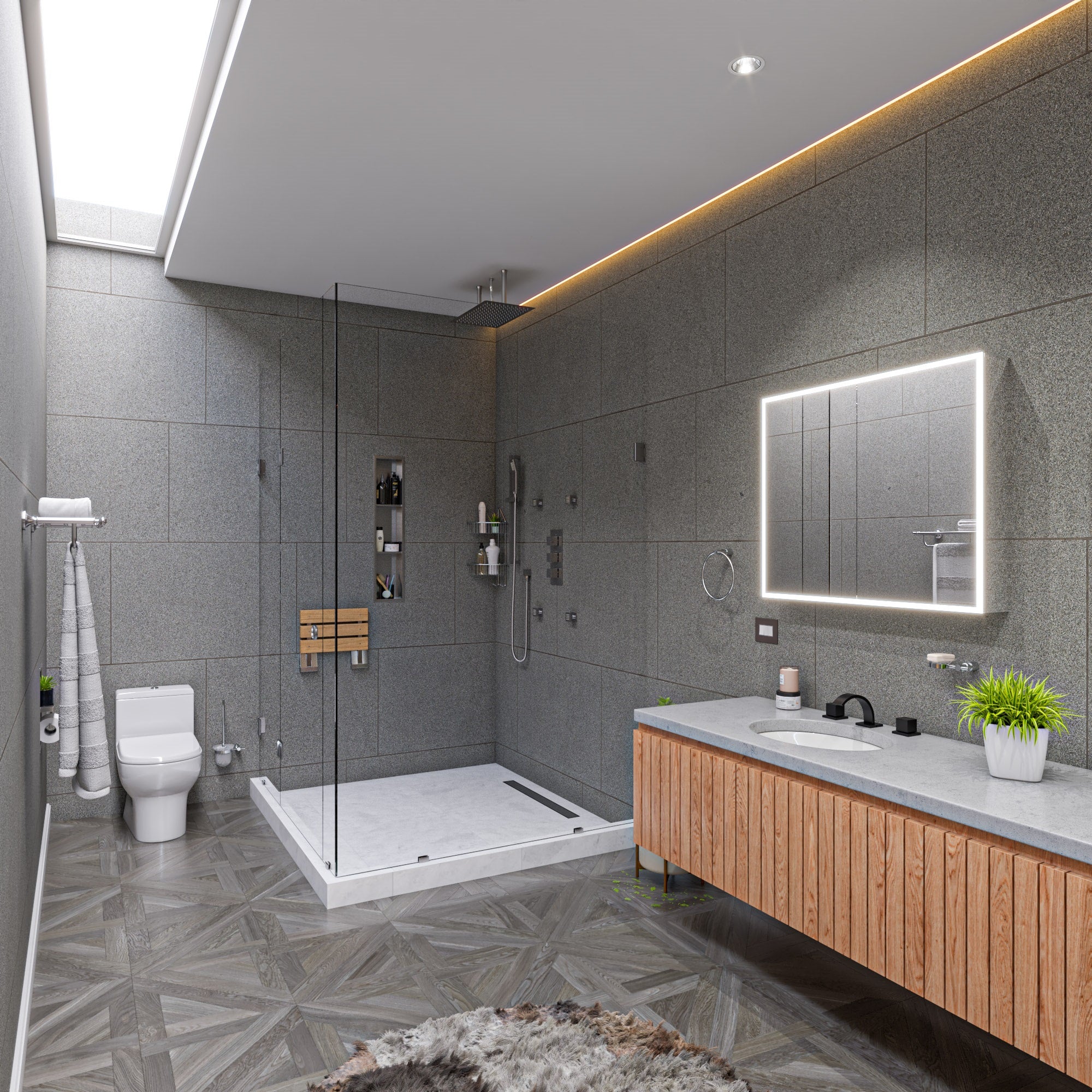 Alternative View of ALFI brand RAIN2012-BSS 20" Rectangular Brushed Solid Stainless Steel Ultra Thin Rain Shower Head