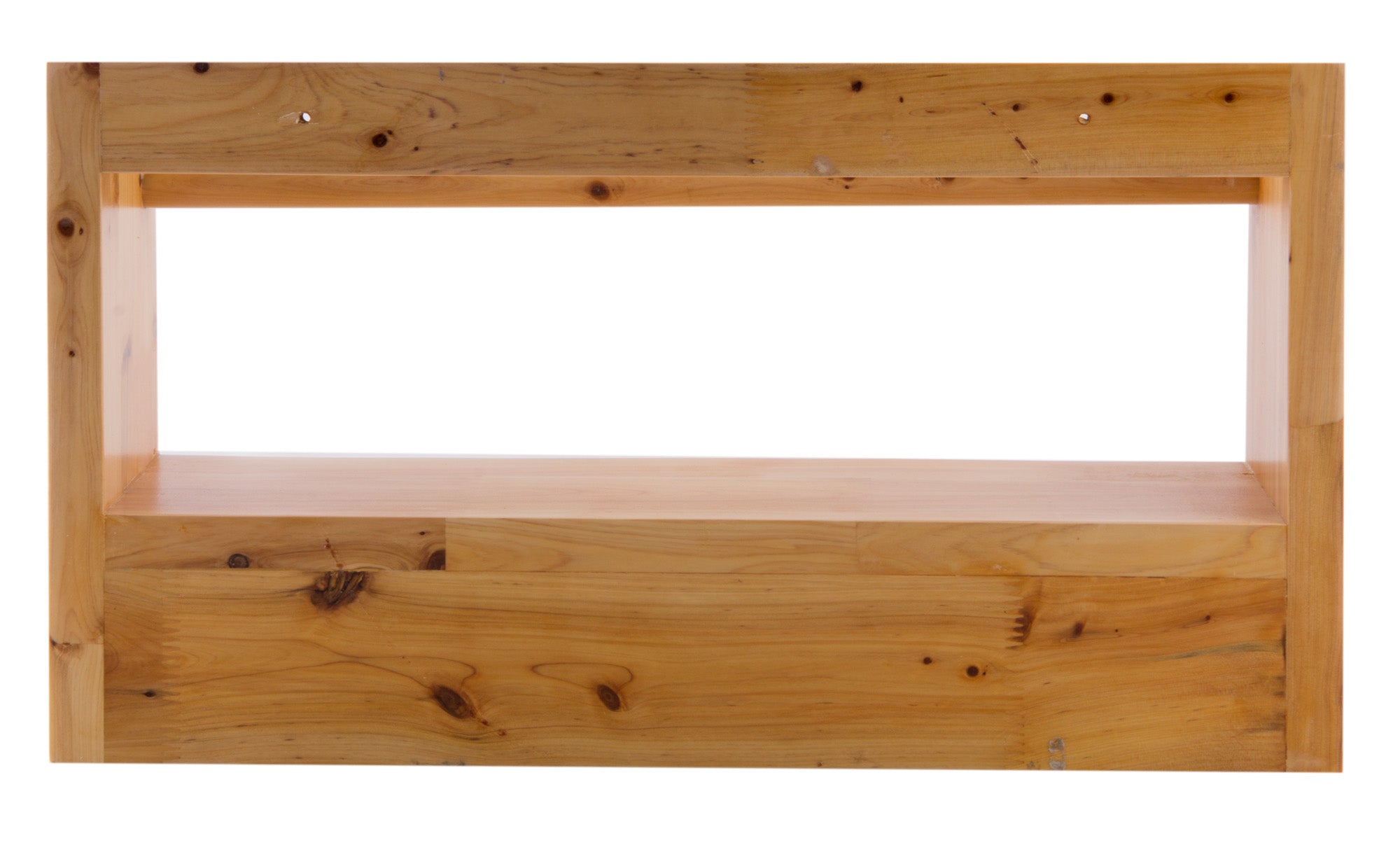 Alternate Image for ALFI brand AB5508 18" Wall Mounted Wooden Shelf & Hooks Bathroom Accessory, Cedar Wood, Natural Wood