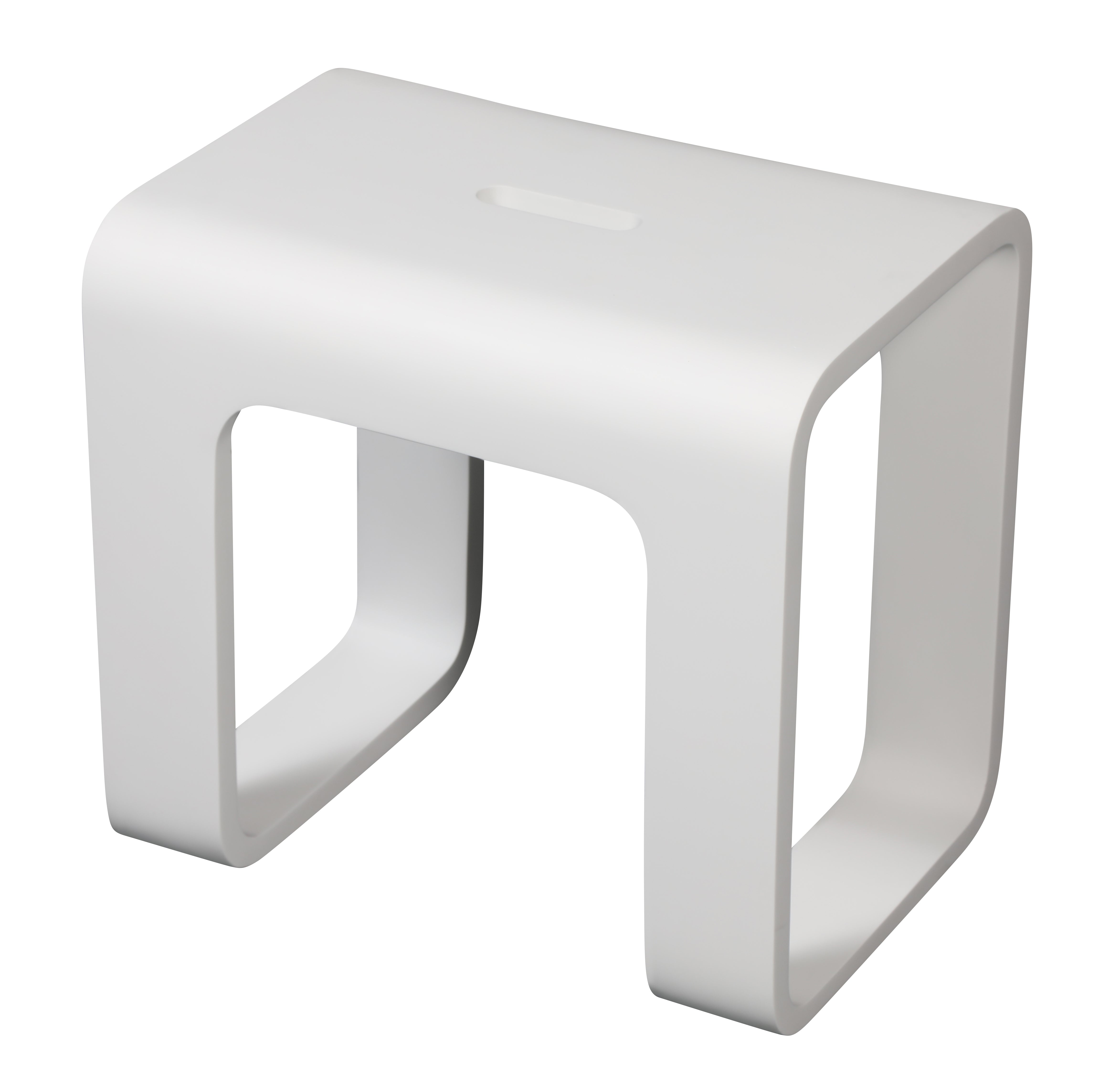 Alternate Image for ALFI brand ABST99 White Matte Solid Surface Resin Bathroom / Shower Stool