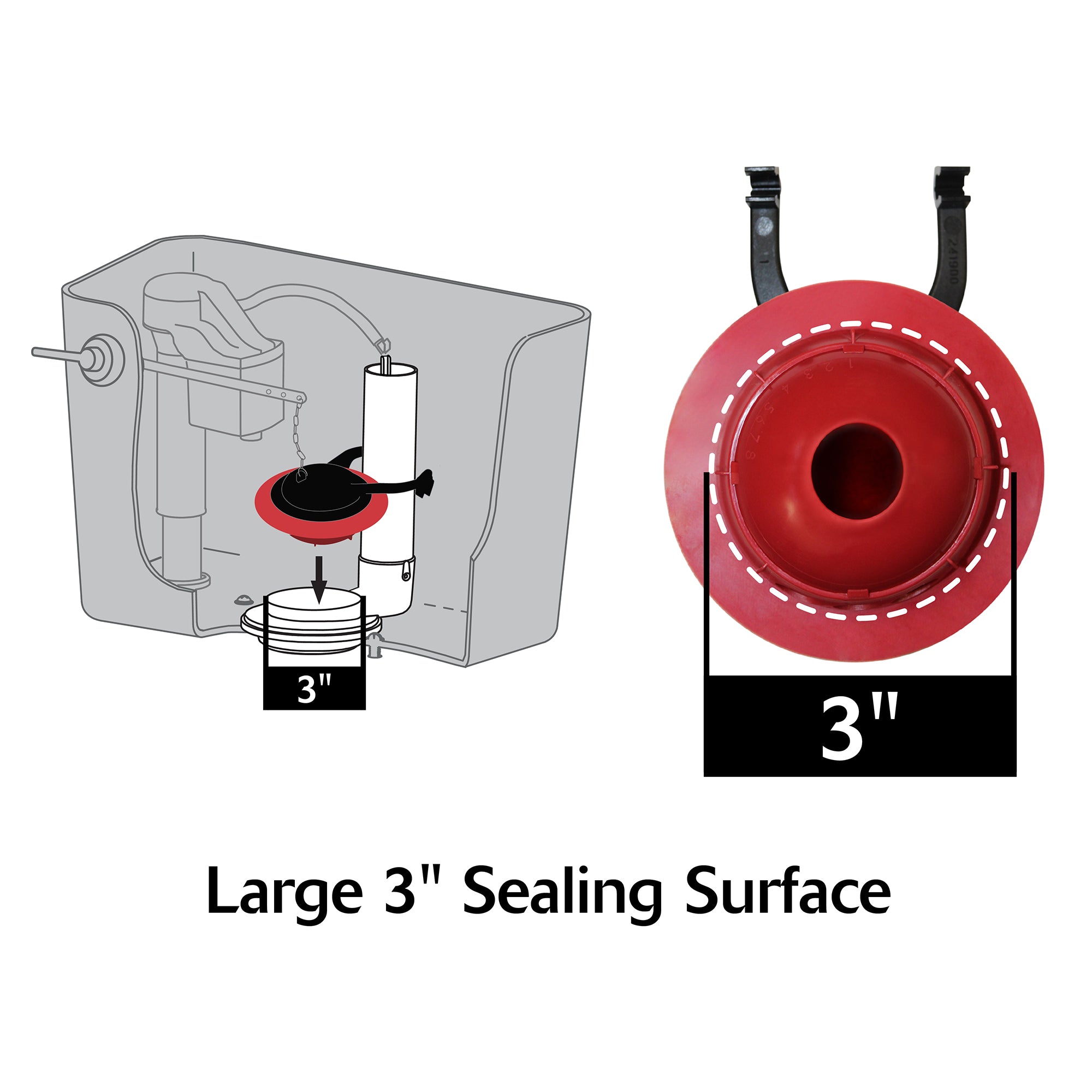 Alternate Image for TOTO Replacement Flapper for Select TOTO 3 Inch Flush Valve Tanks, Plastic|Rubber, THU500S