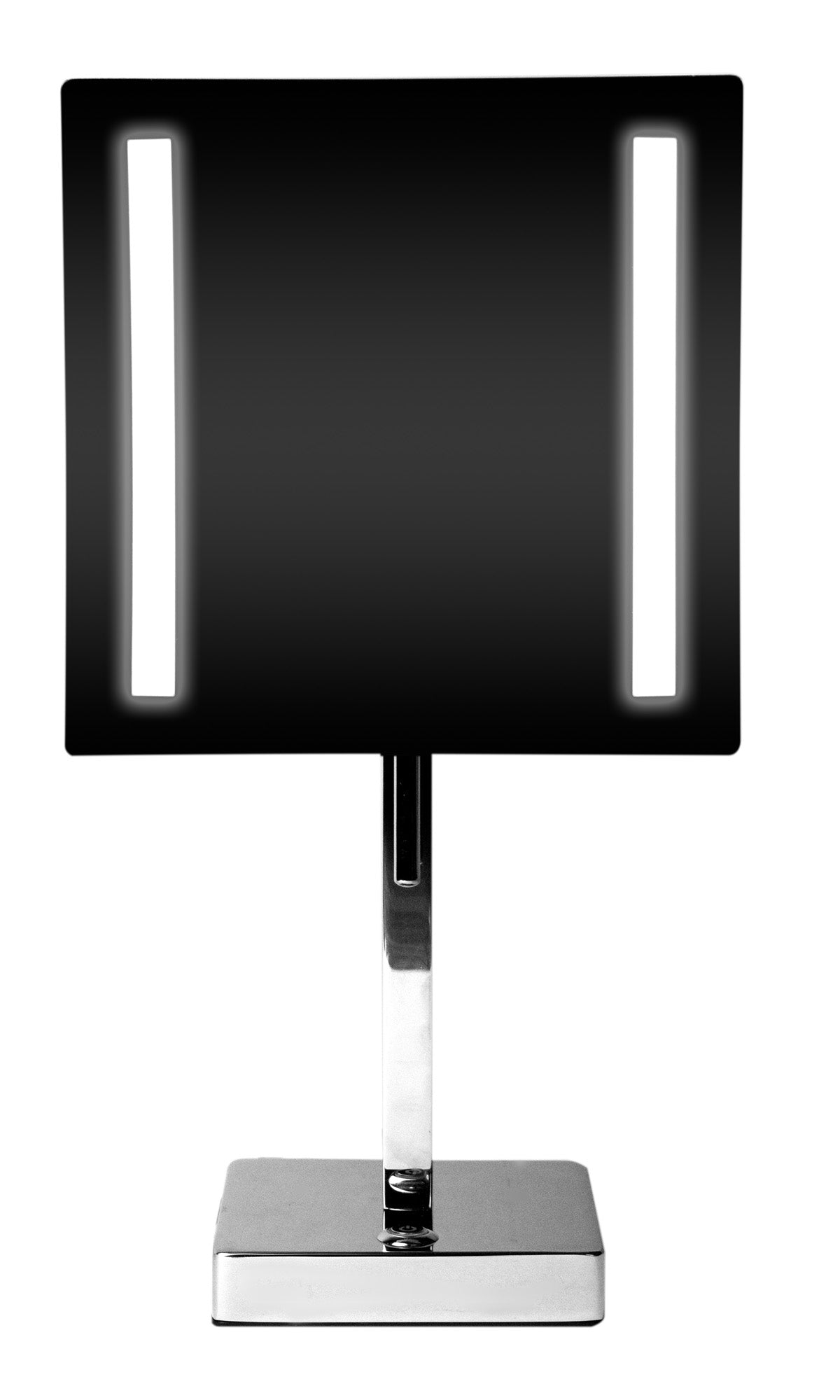 Alternate Image for ALFI brand ABM8FLED-PC Polished Chrome Tabletop Square 8" 5x Magnifying Cosmetic Mirror with Light