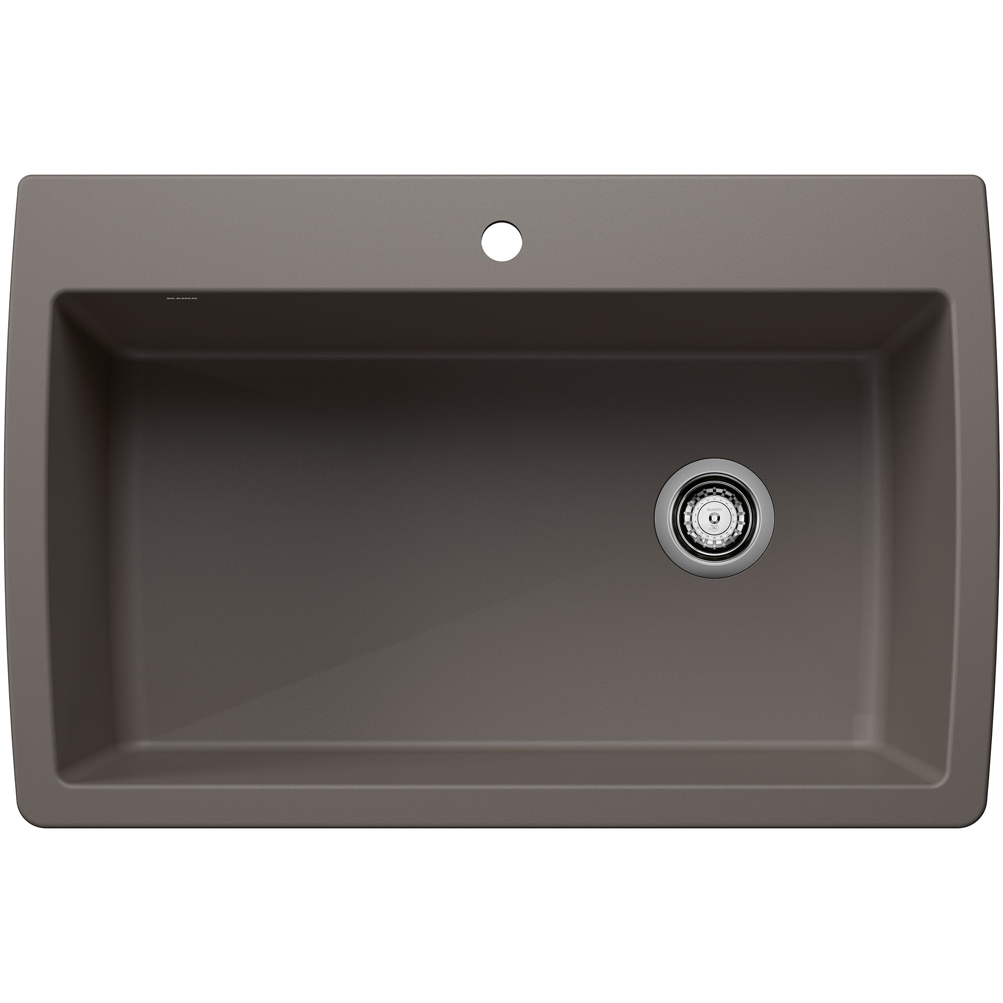 Blanco Diamond 34" Dual Mount Silgranit Kitchen Sink, Volcano Gray, 1 Faucet Hole, 443109