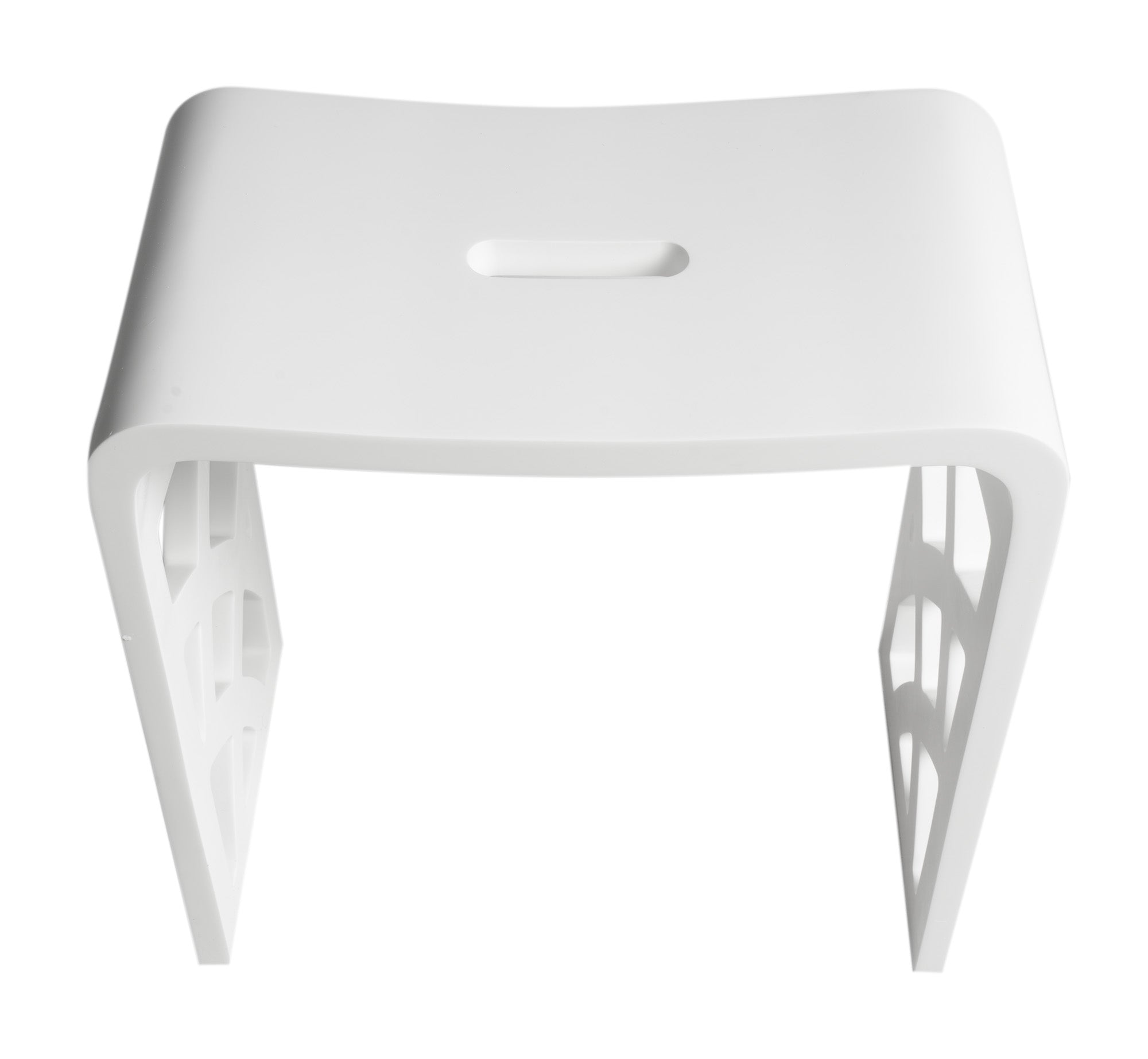 Alternate Image for ALFI brand ABST88 Designer White Matte Solid Surface Resin Bathroom / Shower Stool