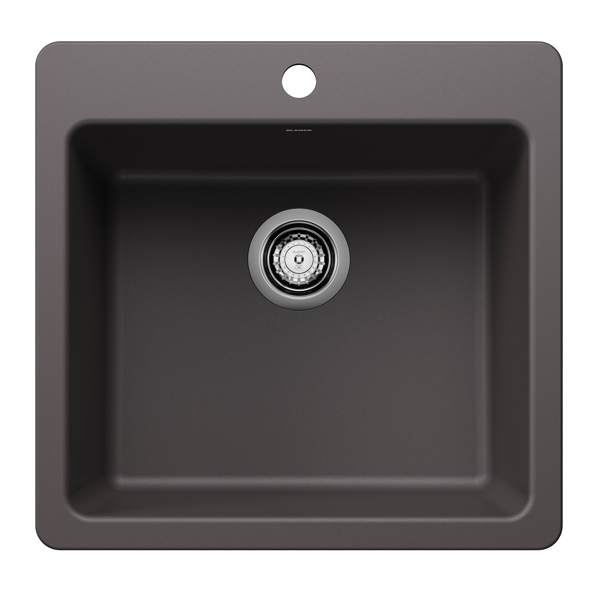 Blanco Liven 21" Dual Mount Silgranit Kitchen Sink, Cinder, 1 Faucet Hole, 443228