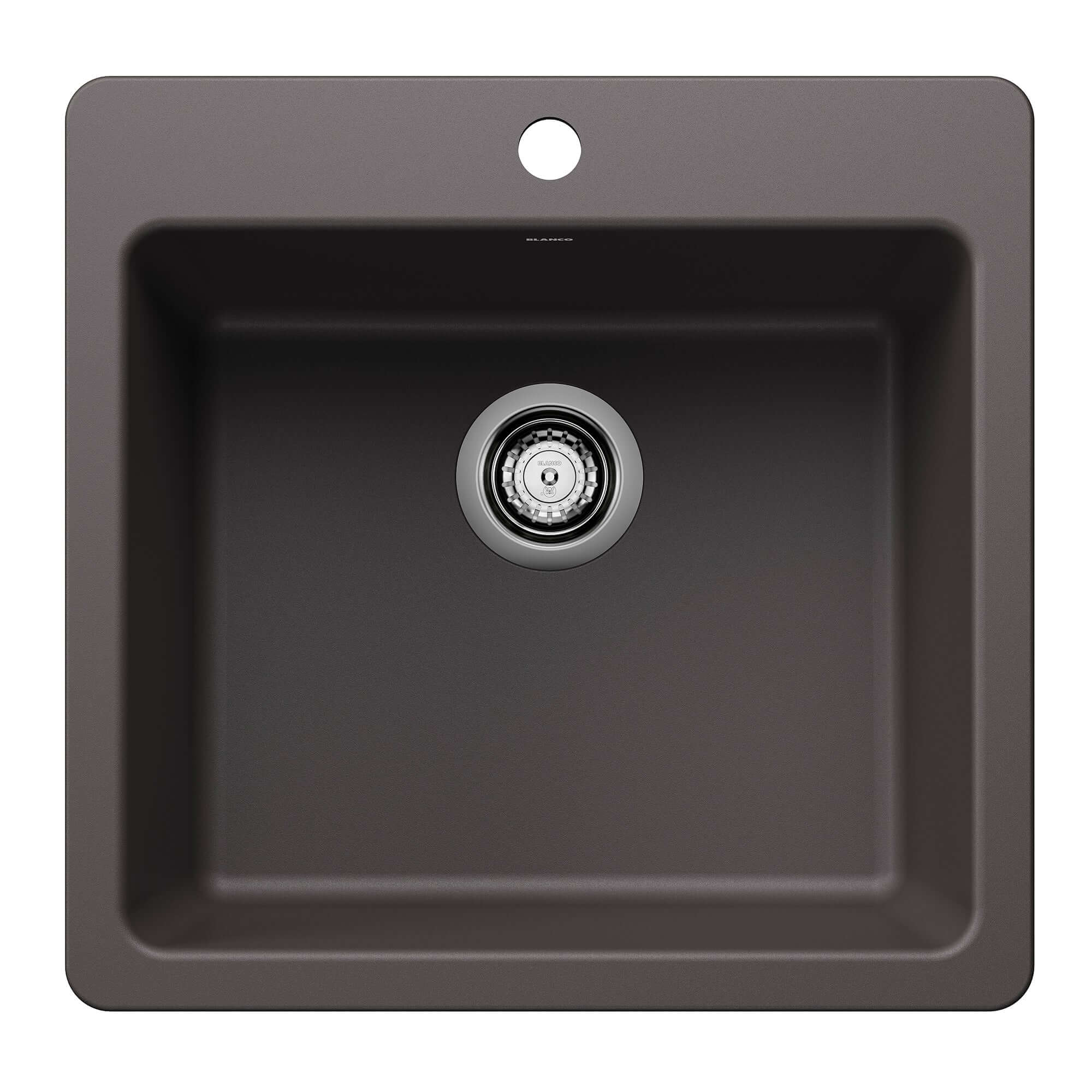 Alternate Image for Blanco Liven 21" Dual Mount Silgranit Kitchen Sink, Cinder, 1 Faucet Hole, 443228