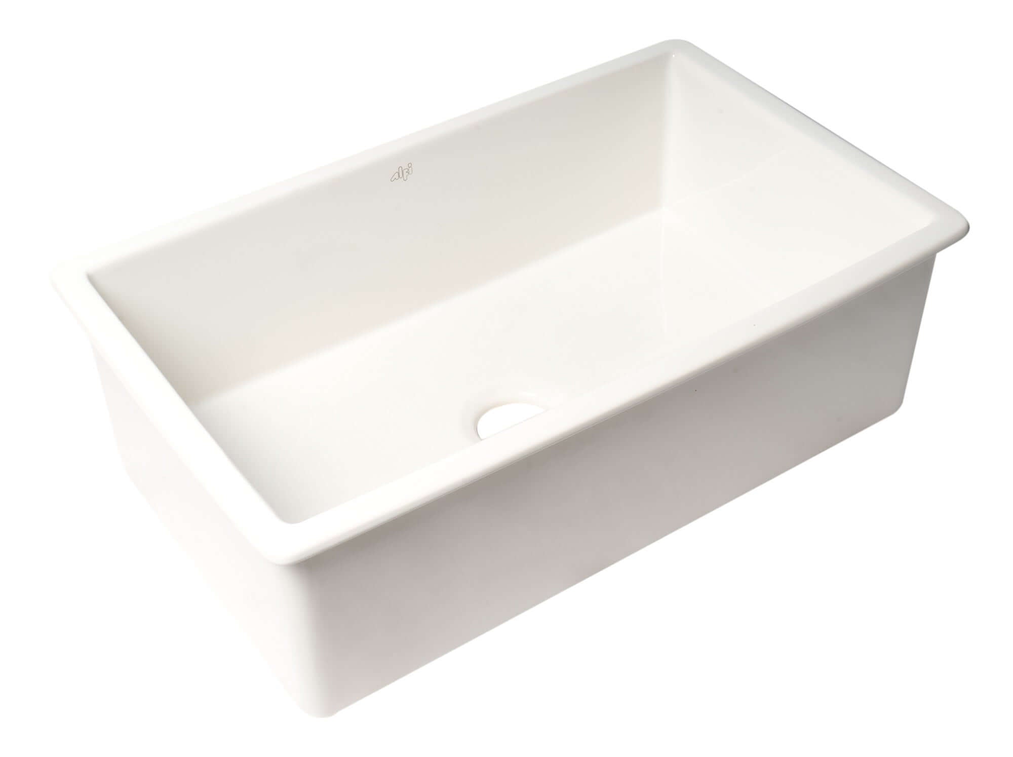 Alternate Image for ALFI brand 32" Dual Mount Fireclay Kitchen Sink, White, No Faucet Hole, ABF3219SUD-W