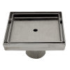 ALFI brand ABSD55A 5" x 5" Modern Square Stainless Steel Shower Drain w/o Cover, Grey