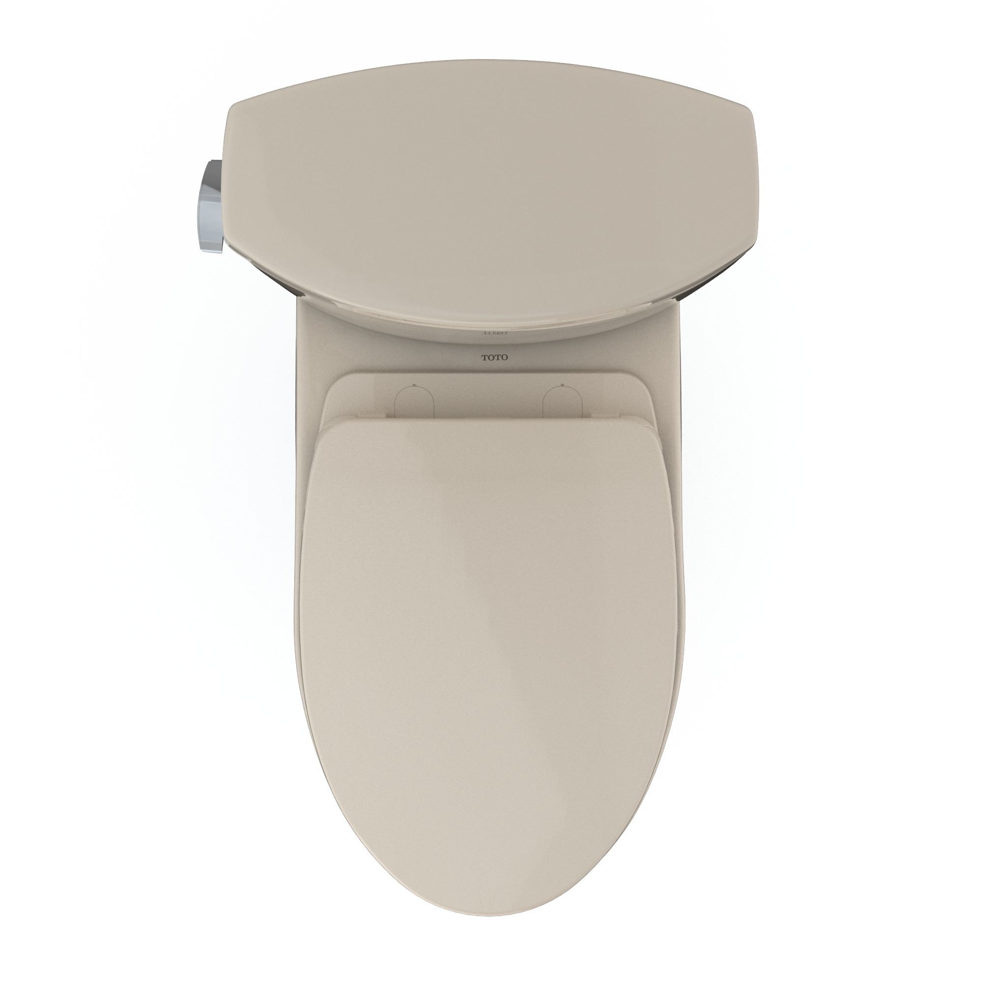 Alternate Image for TOTO Drake II Two-Piece Elongated 1.28 GPF Universal Height Toilet with CEFIONTECT and SS124 SoftClose Seat, WASHLET+ Ready, Bone, Vitreous China|Plastic, MS454124CEFG#03