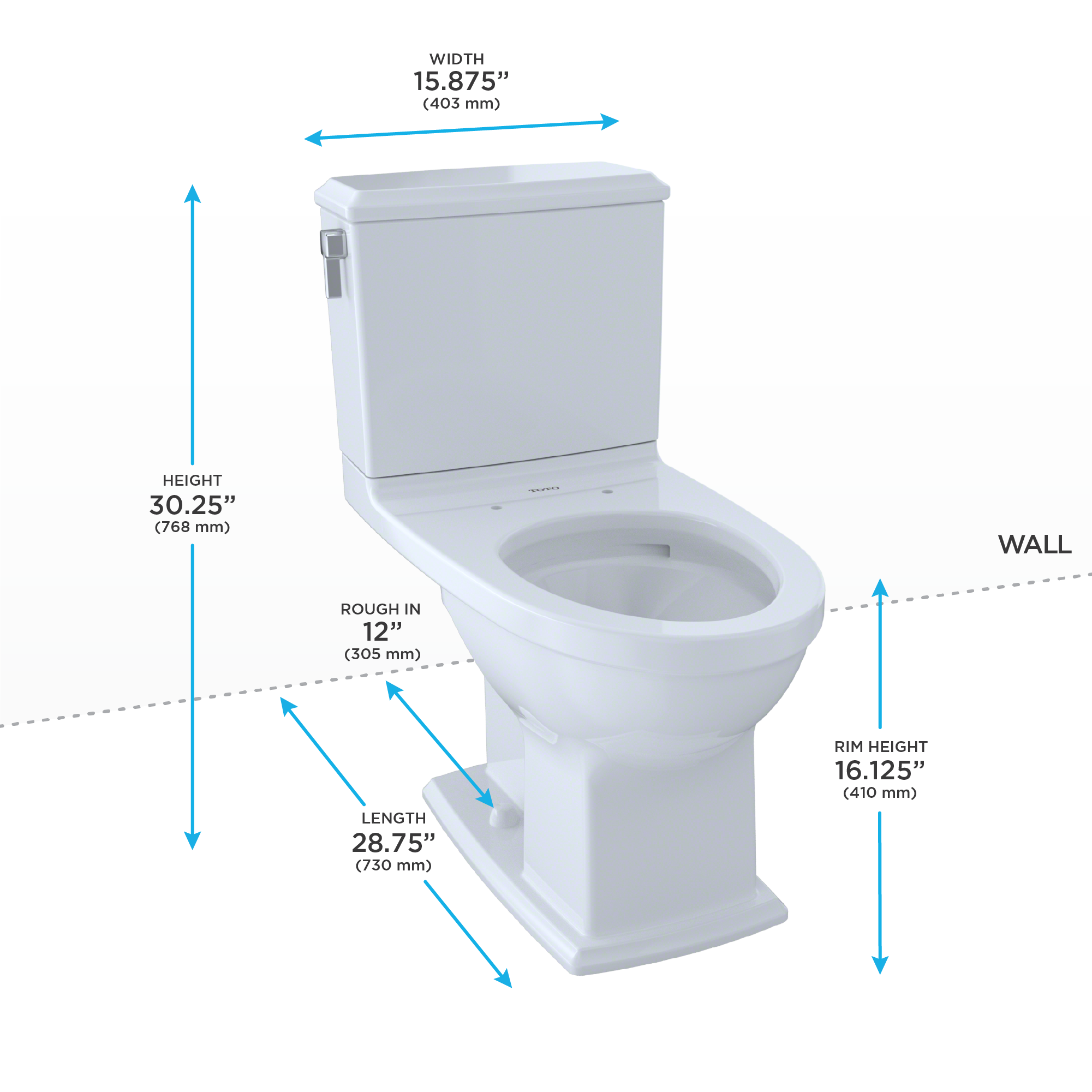 Alternate Image for TOTO Connelly Two-Piece Elongated Dual-Max, Dual Flush 1.28 and 0.9 GPF Universal Height Toilet, Ebony, Vitreous China, CST494CEMF#51