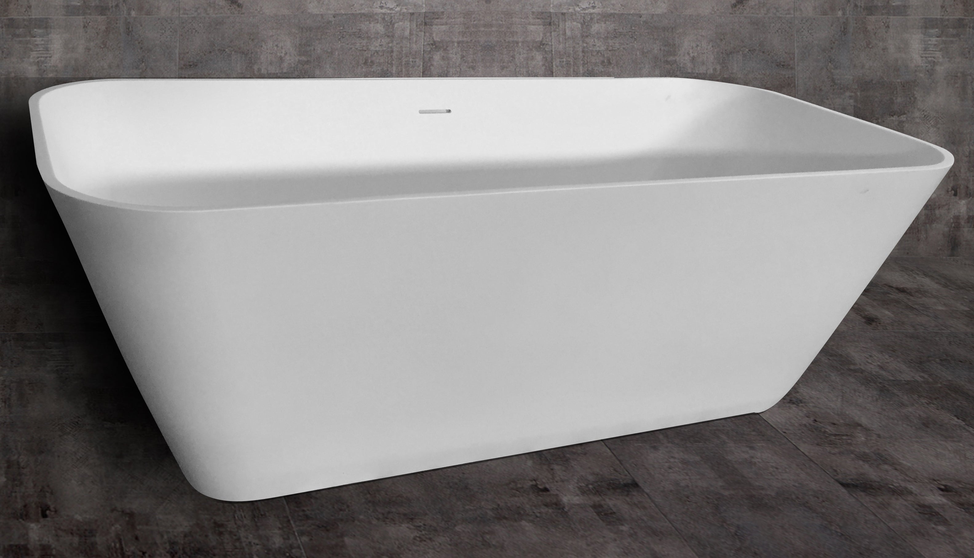 Alternate Image for ALFI brand 68" Solid Surface Smooth Resin Free Standing Rectangle Soaking Bathtub, White Matte, AB9952