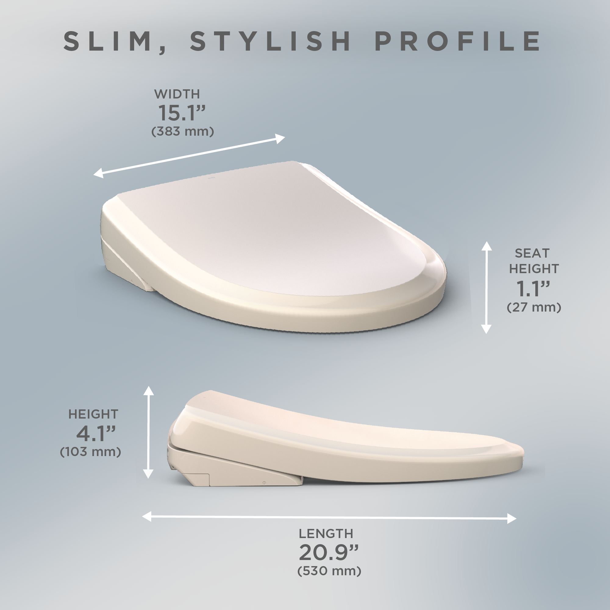 Alternate Image for TOTO S7A WASHLET Electronic Bidet Toilet Seat with EWATER+ Bowl and Wand Cleaning and Auto Open and Close Classic Lid, Elongated, Sedona Beige, Plastic, SW4734#12