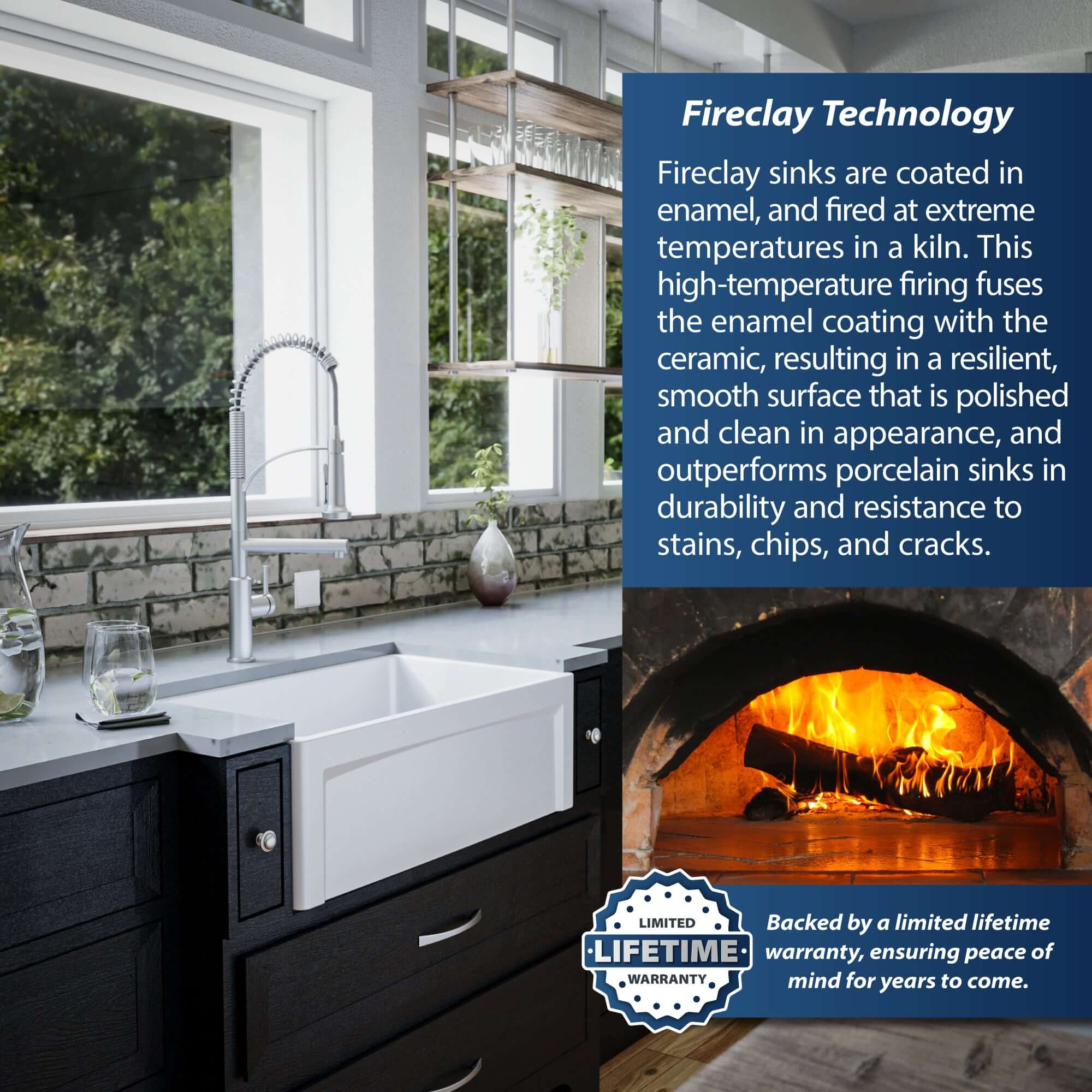 Alternate Image for Karran Fireclay 30" Fireclay Farmhouse Sink with Accessories, White, FCP30SBWH