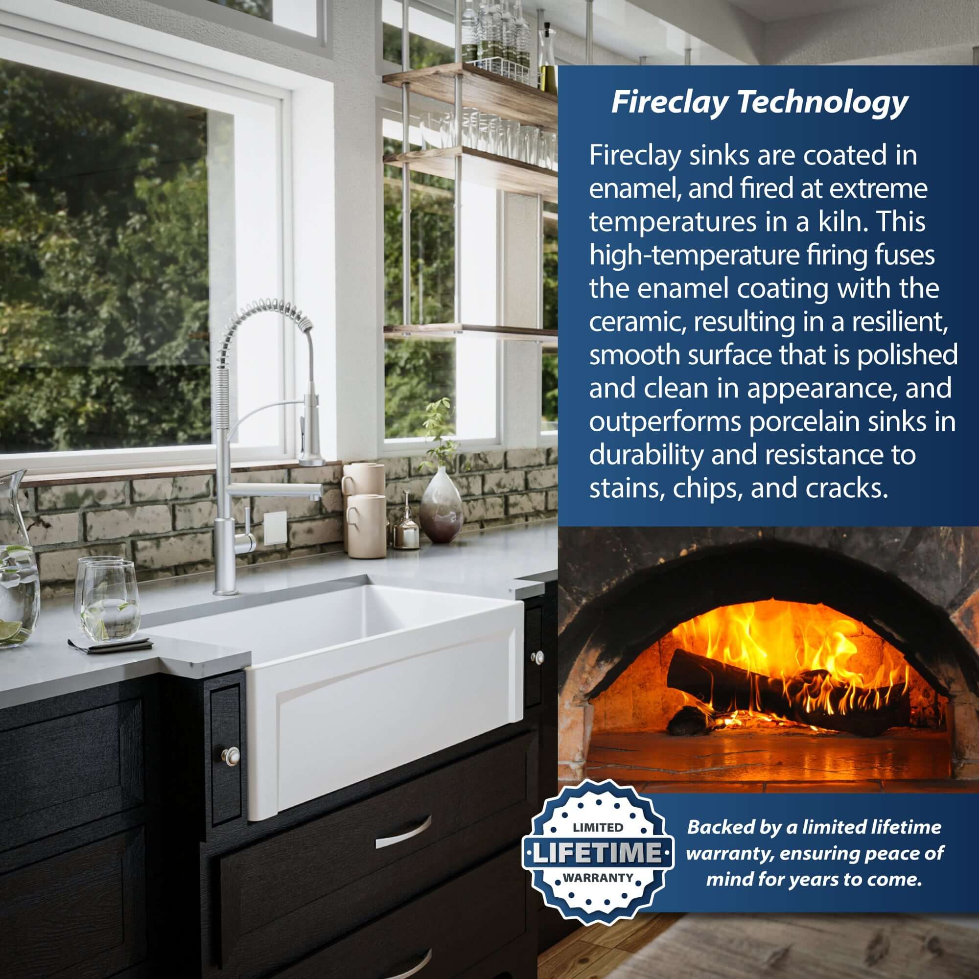Alternate Image for Karran Fireclay 33" Fireclay Farmhouse Sink with Accessories, White, FCP33SBWH