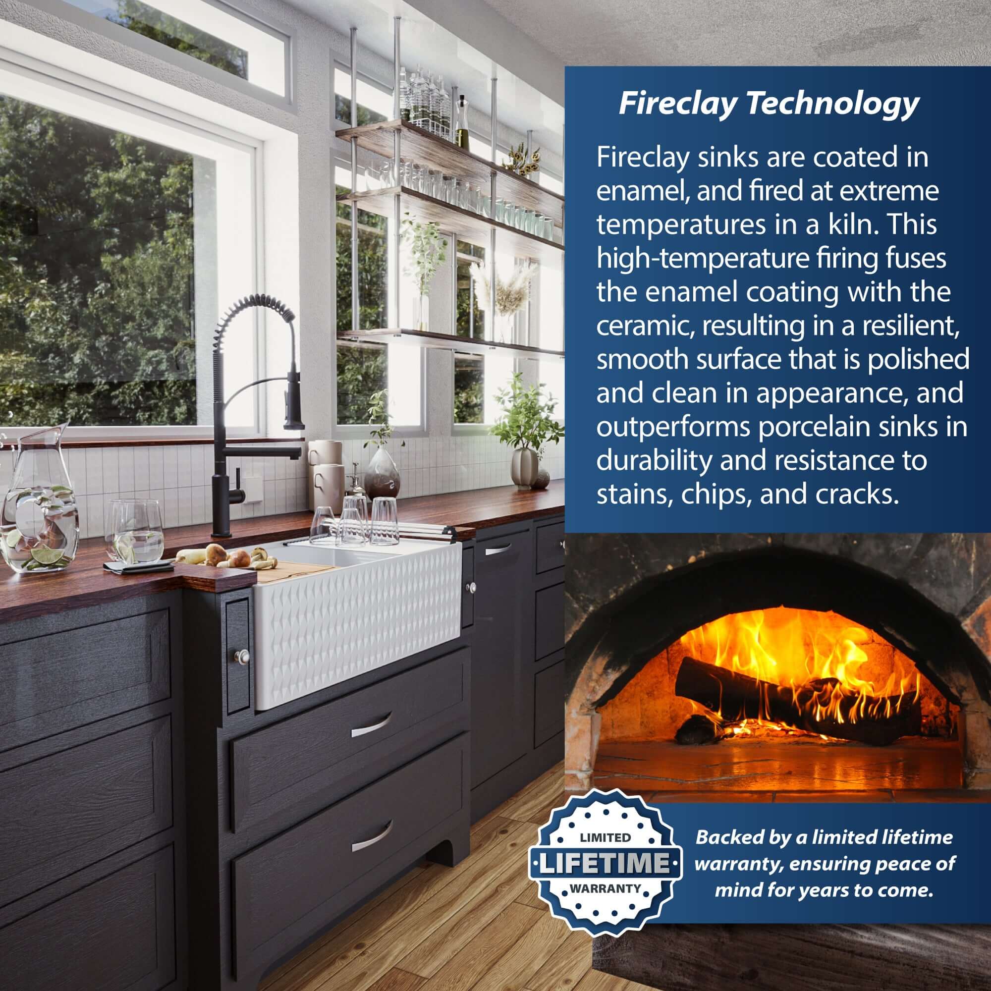 Alternate Image for Karran Fireclay 33" Fireclay Workstation Farmhouse Sink with Accessories, White, FCWSD33SBWH-PK1