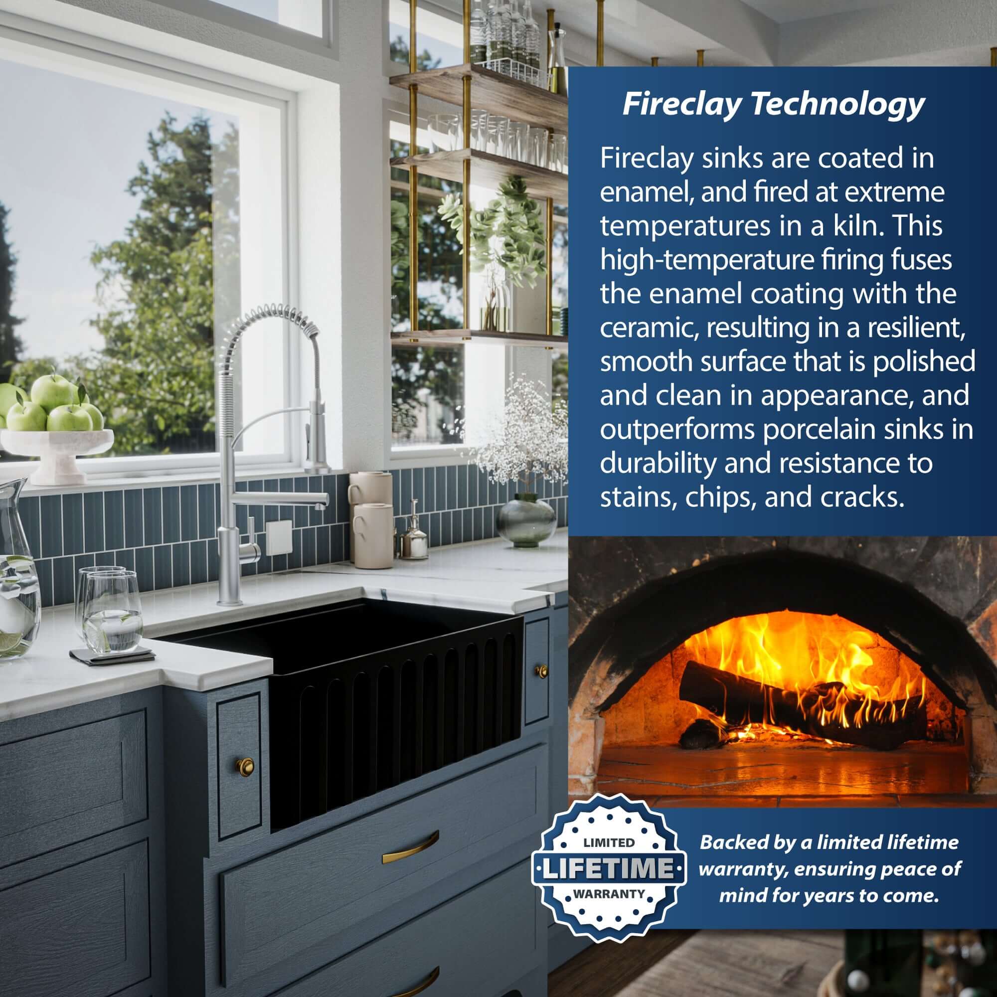 Alternate Image for Karran Fireclay 30" Fireclay Workstation Farmhouse Sink with Accessories, Matte Black, FCWSF30SBMB-PK1