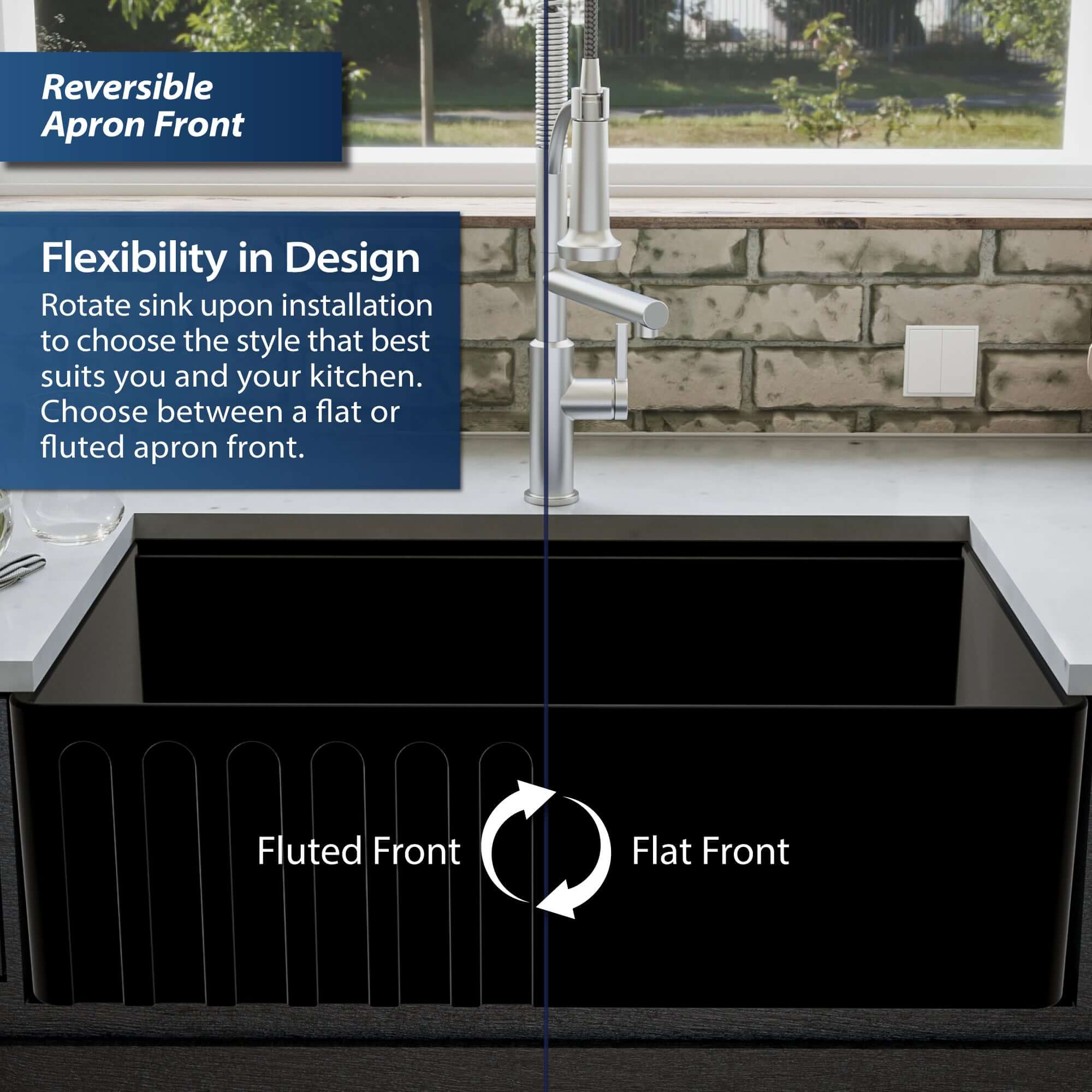 Alternate Image for Karran Fireclay 33" Fireclay Workstation Farmhouse Sink with Accessories, Matte Black, FCWSF33SBMB-PK1
