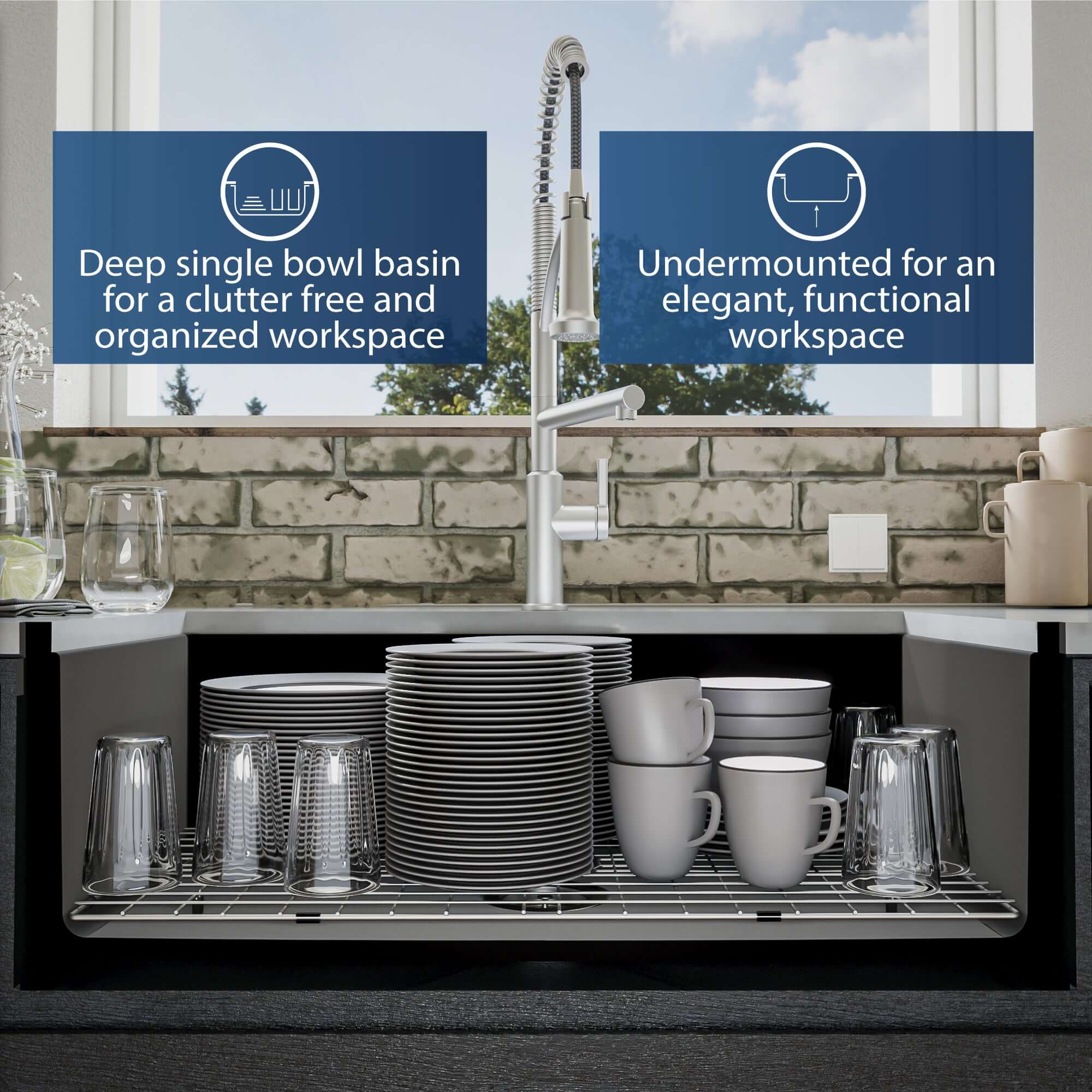 Alternate Image for Karran Fireclay 33" Fireclay Farmhouse Sink with Accessories, Matte Black, FCP33SBMB