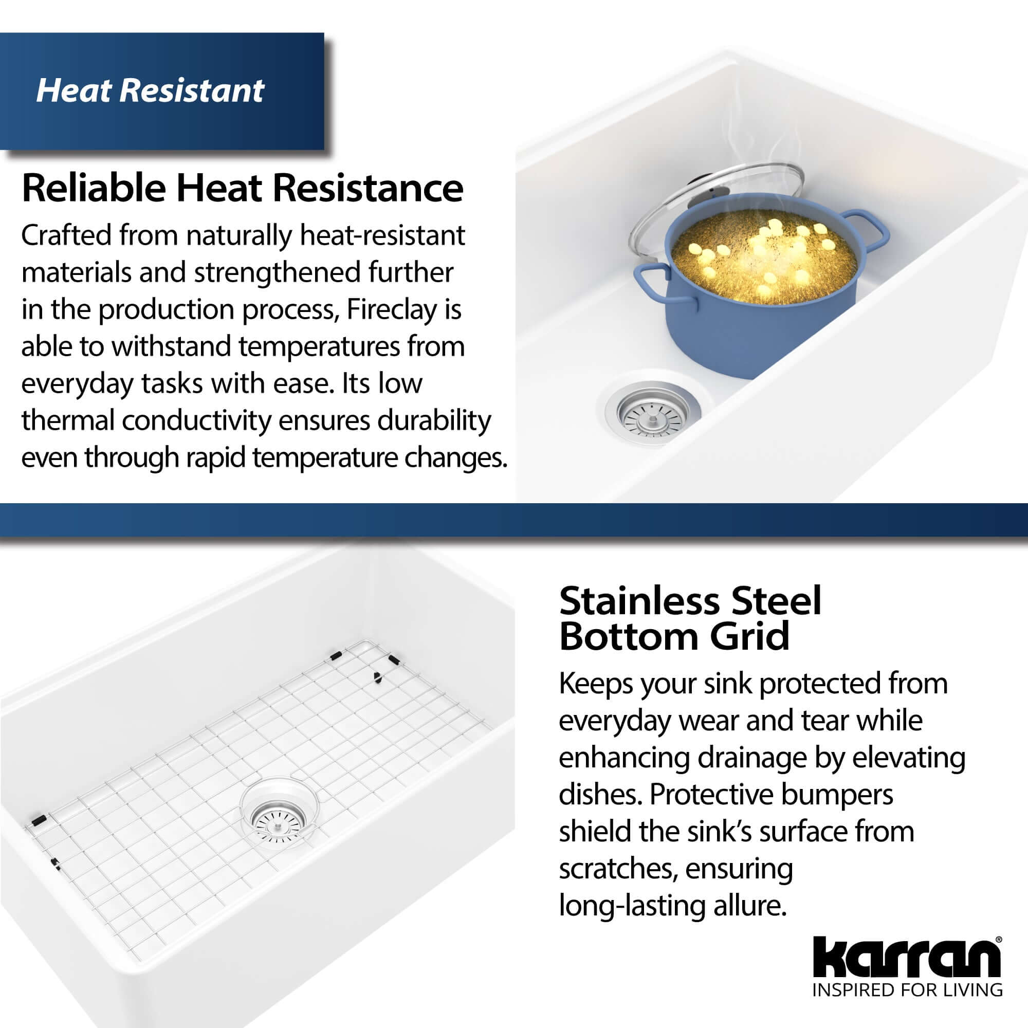 Alternate Image for Karran Fireclay 30" Fireclay Workstation Farmhouse Sink with Accessories, Matte Black, FCWSF30SBMB-PK1