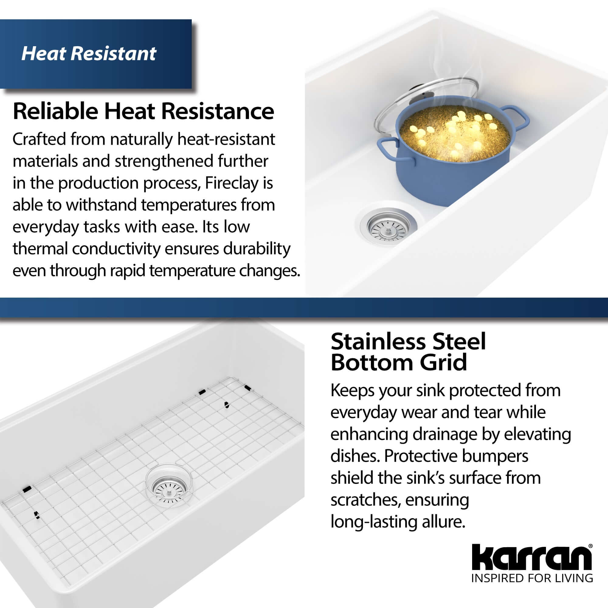 Alternate Image for Karran Fireclay 33" Fireclay Workstation Farmhouse Sink with Accessories, Matte Black, FCWSF33SBMB-PK1