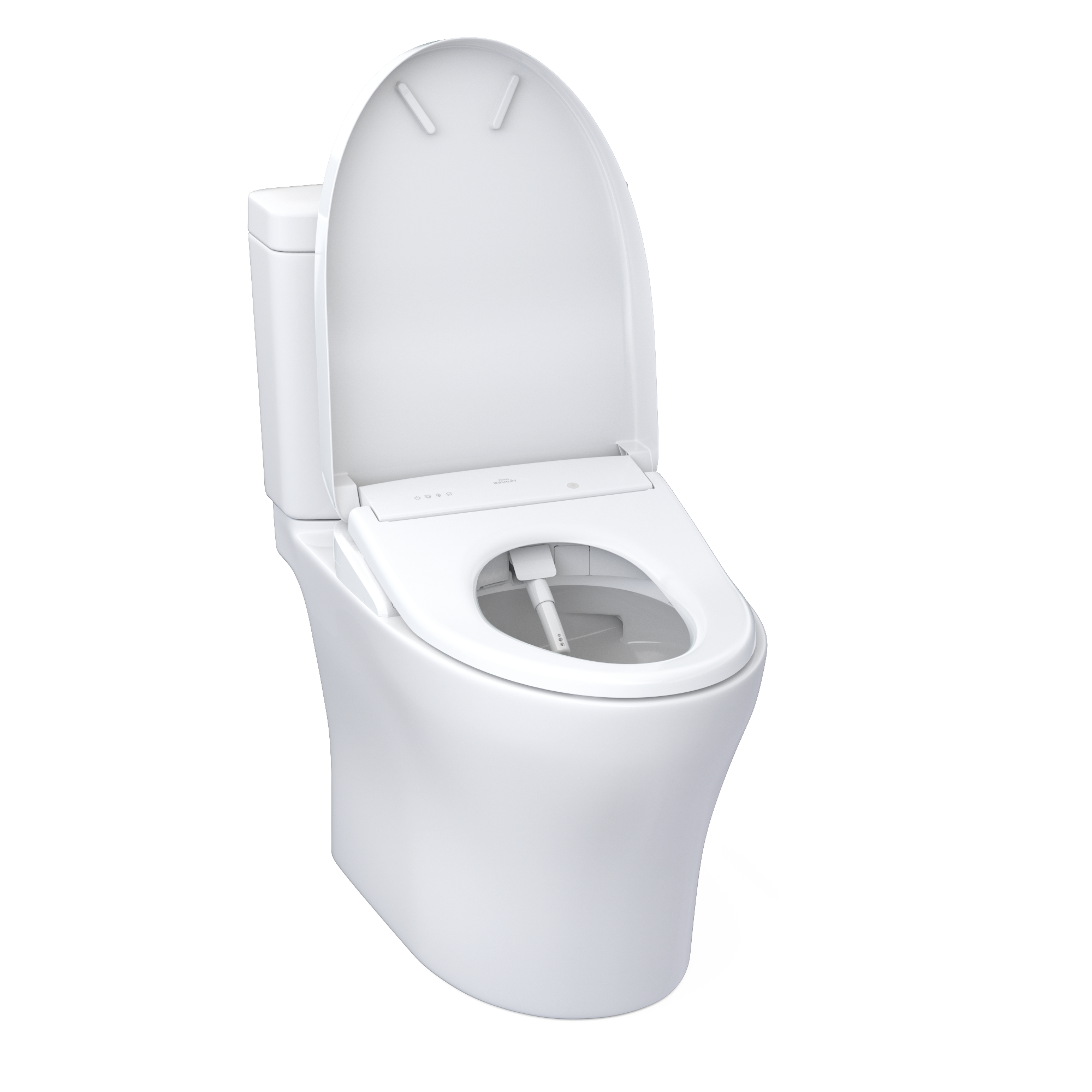 Alternate Image for TOTO WASHLET+ Aquia IV Two-Piece Elongated Dual Flush 1.28 and 0.9 GPF Toilet, Auto Flush S7A Contemporary Bidet Seat, Cotton White, Vitreous China, MW4464736CEMGNA#01