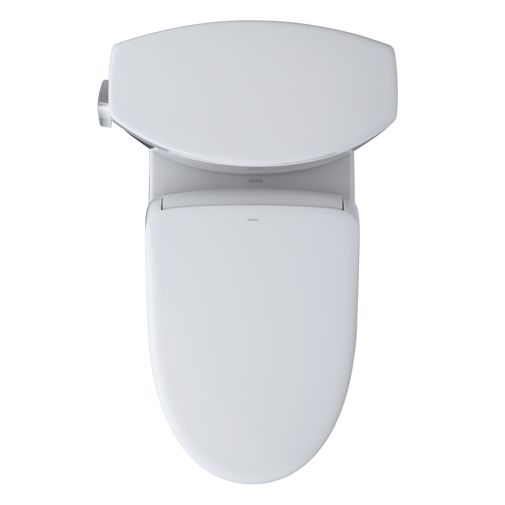 Alternate Image for TOTO WASHLET+ Drake II Two-Piece Elongated 1.28 GPF Toilet with Auto Flush WASHLET+ S7 Contemporary Bidet Seat, Cotton White, Vitreous China|Plastic, MW4544726CEFGA#01