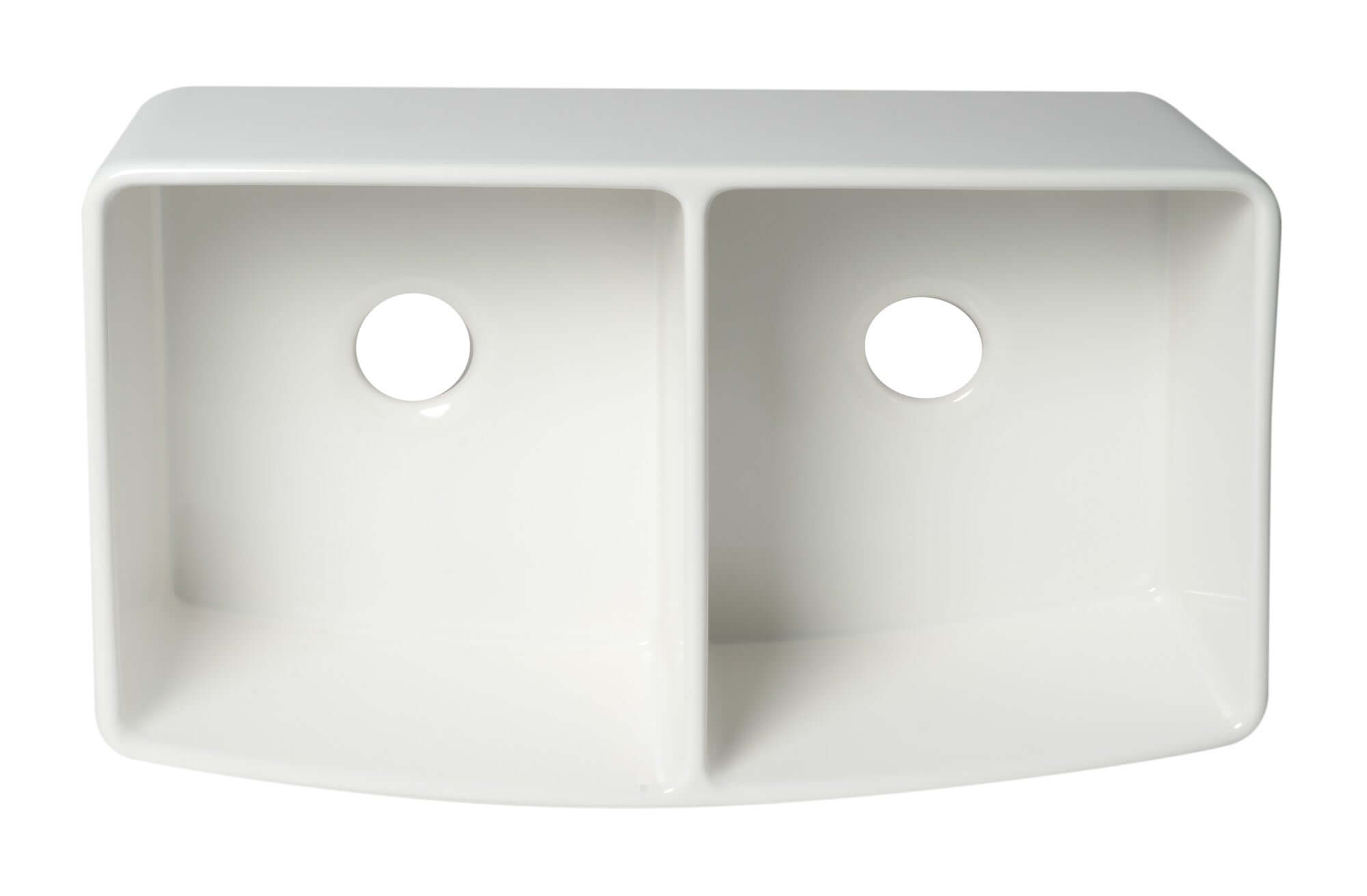 Alternate Image for ALFI brand 33" Fireclay Farmhouse Sink with Accessories, 50/50 Double Bowl, White, ABFC3320D-W