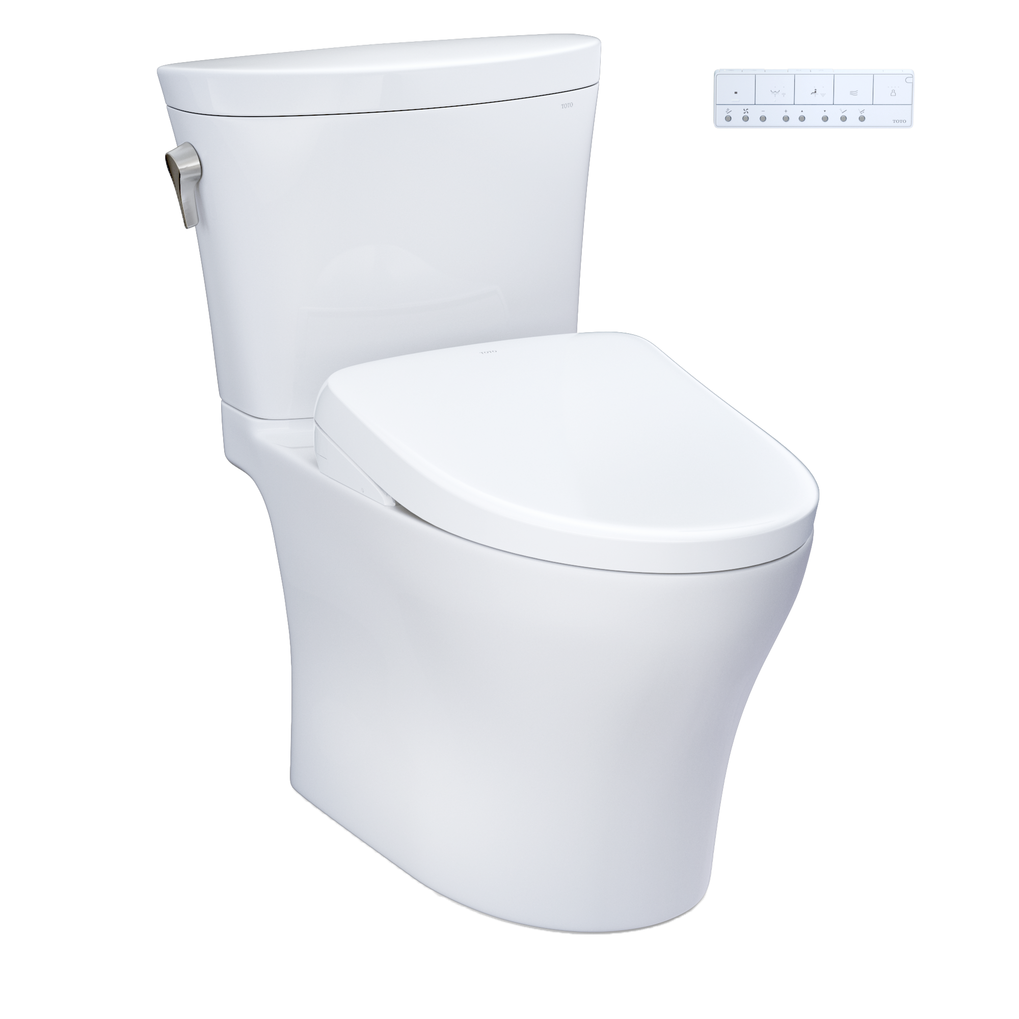 TOTO WASHLET+ Aquia IV Arc Two-Piece Elongated Dual Flush 1.28 and 0.9 GPF Toilet with S7 Contemporary Bidet Seat, Cotton White, Vitreous China|Plastic, MW4484726CEMFGN#01