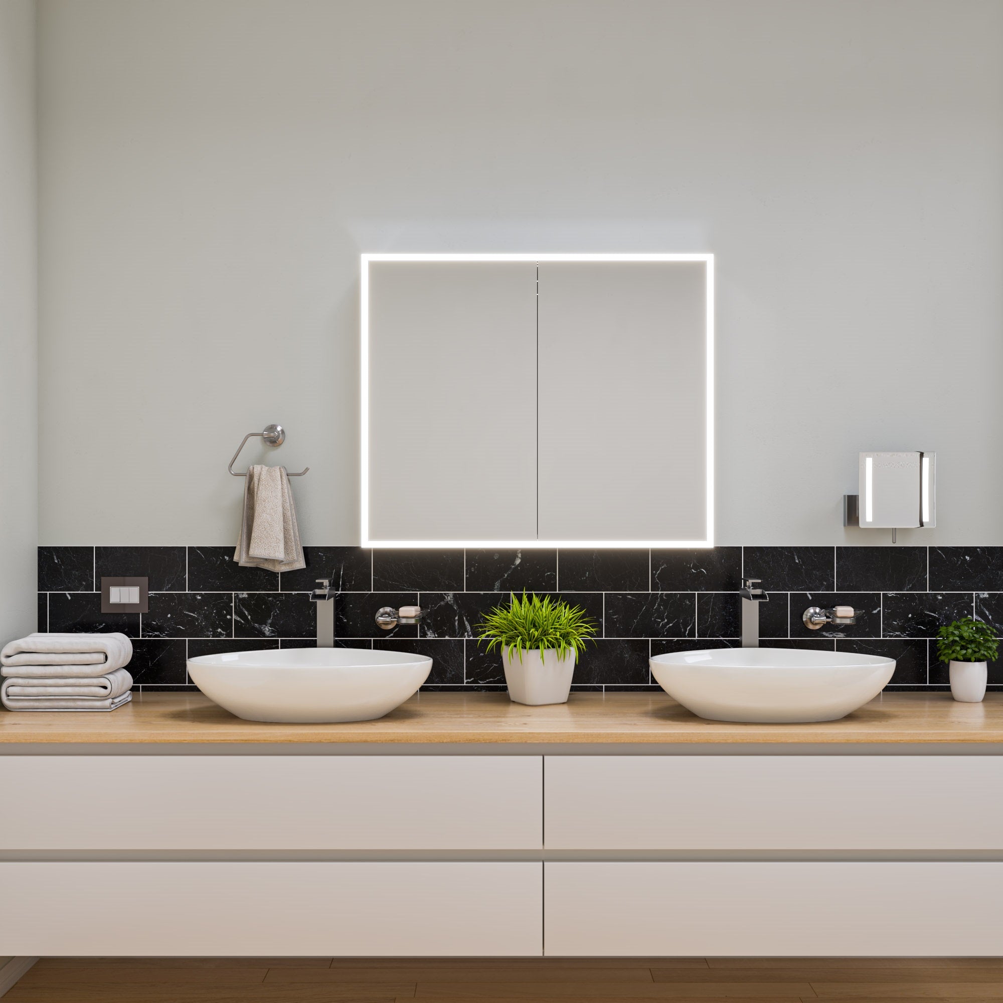 Alternate Image for ALFI brand Brass, AB9521-BN Brushed Nickel 6 Piece Matching Bathroom Accessory Set