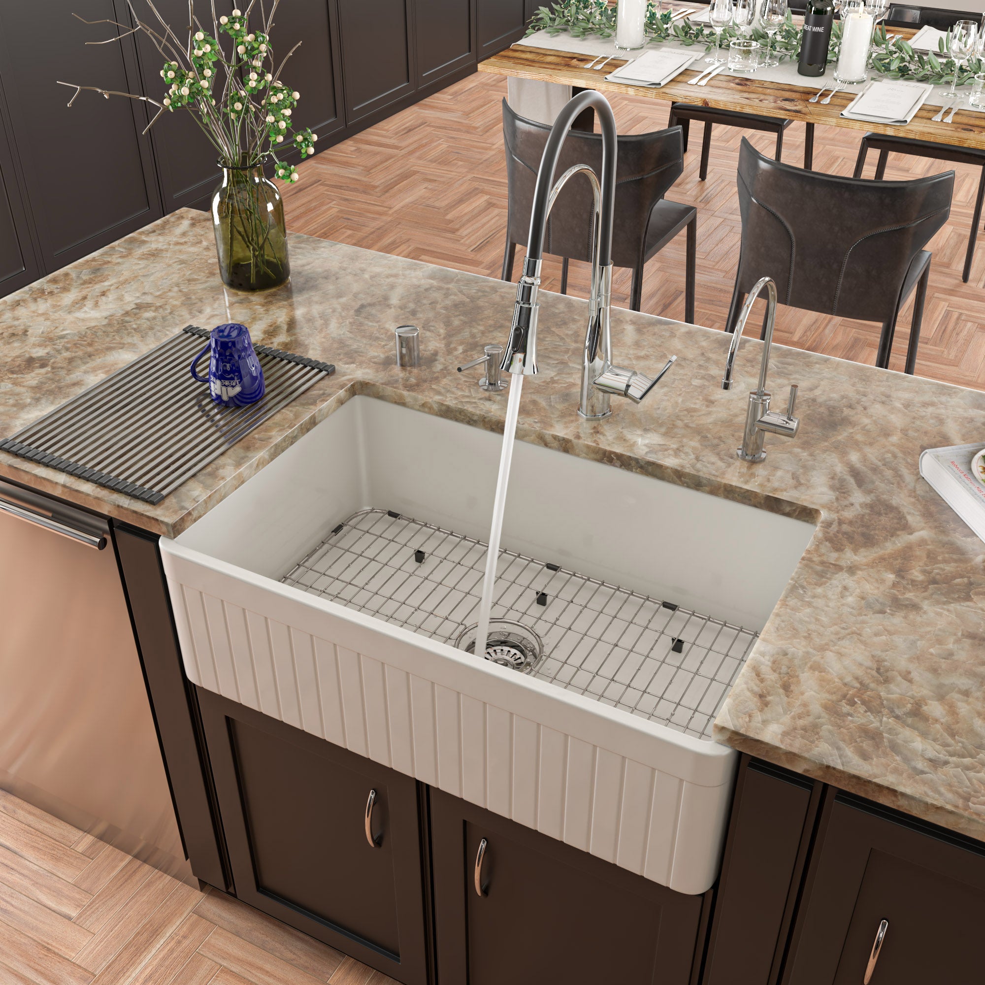 Alternate Image for ALFI brand 1.8 GPM Lever Gooseneck Spout Touch Kitchen Faucet, Modern, Gray, Polished Chrome, ABKF3001-PC