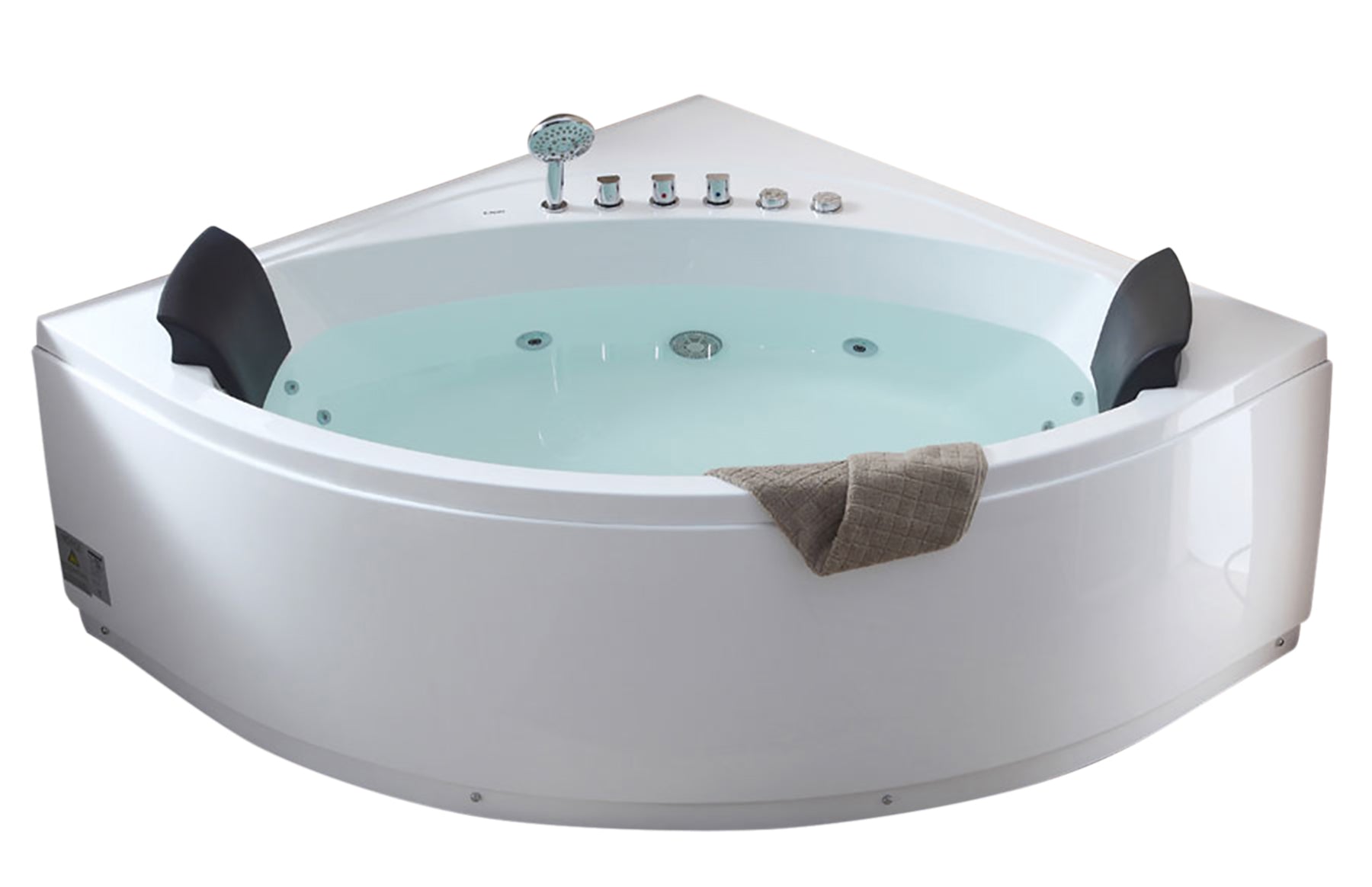 Alternate Image for Eago 59" Acrylic Corner Neo-angle Round Bathtub, White, AM200