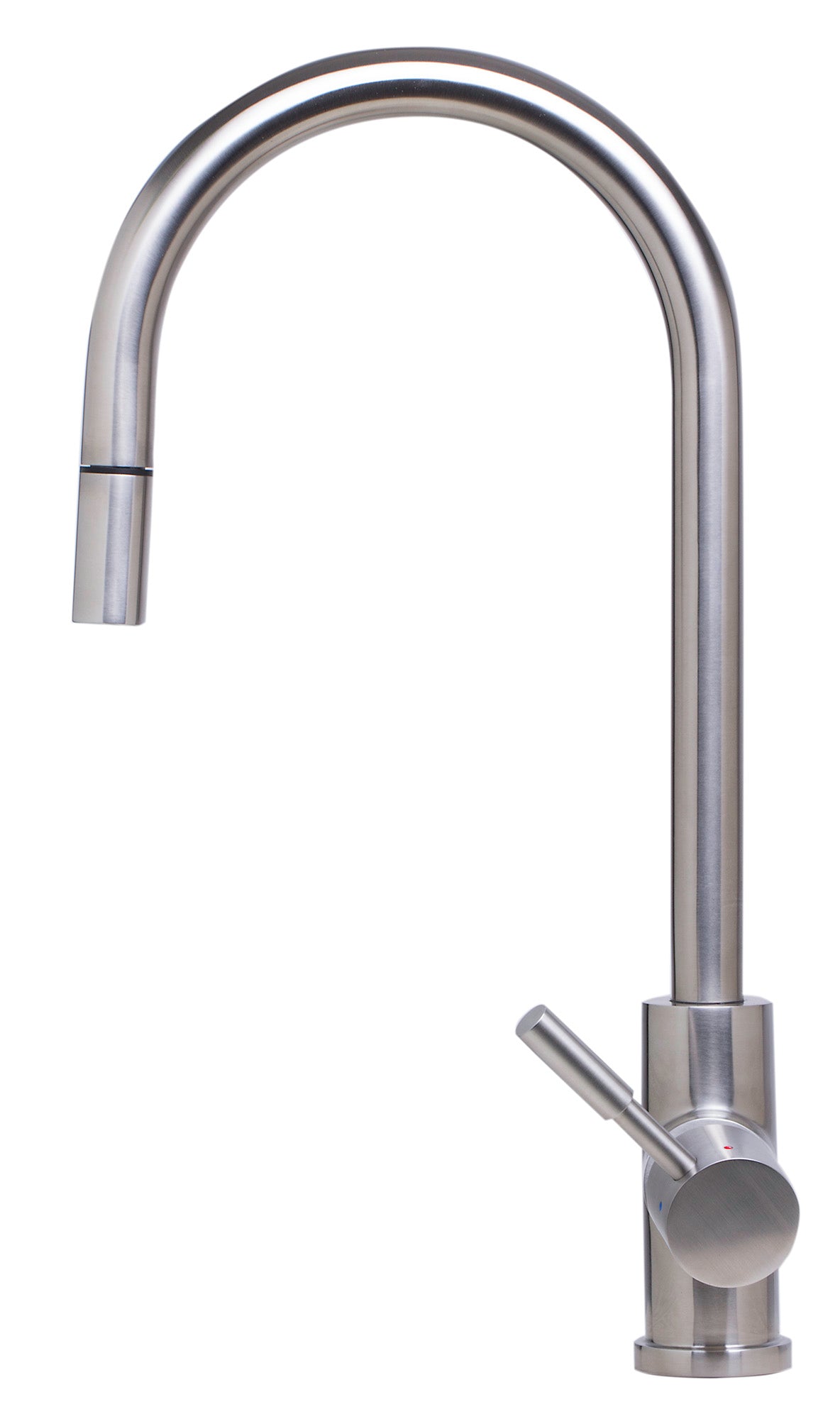 Alternate Image for ALFI Solid Brushed Stainless Steel Single Hole Pull Down Kitchen Faucet, AB2028-BSS