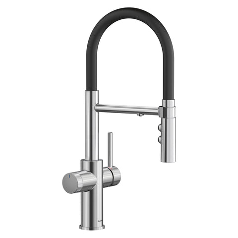 Blanco Catris Flexo Filter-Ready Semi-Pro Pull-Down Dual-Spray Kitchen Faucet, PVD Steel, 1.5 GPM, Brass, 442991