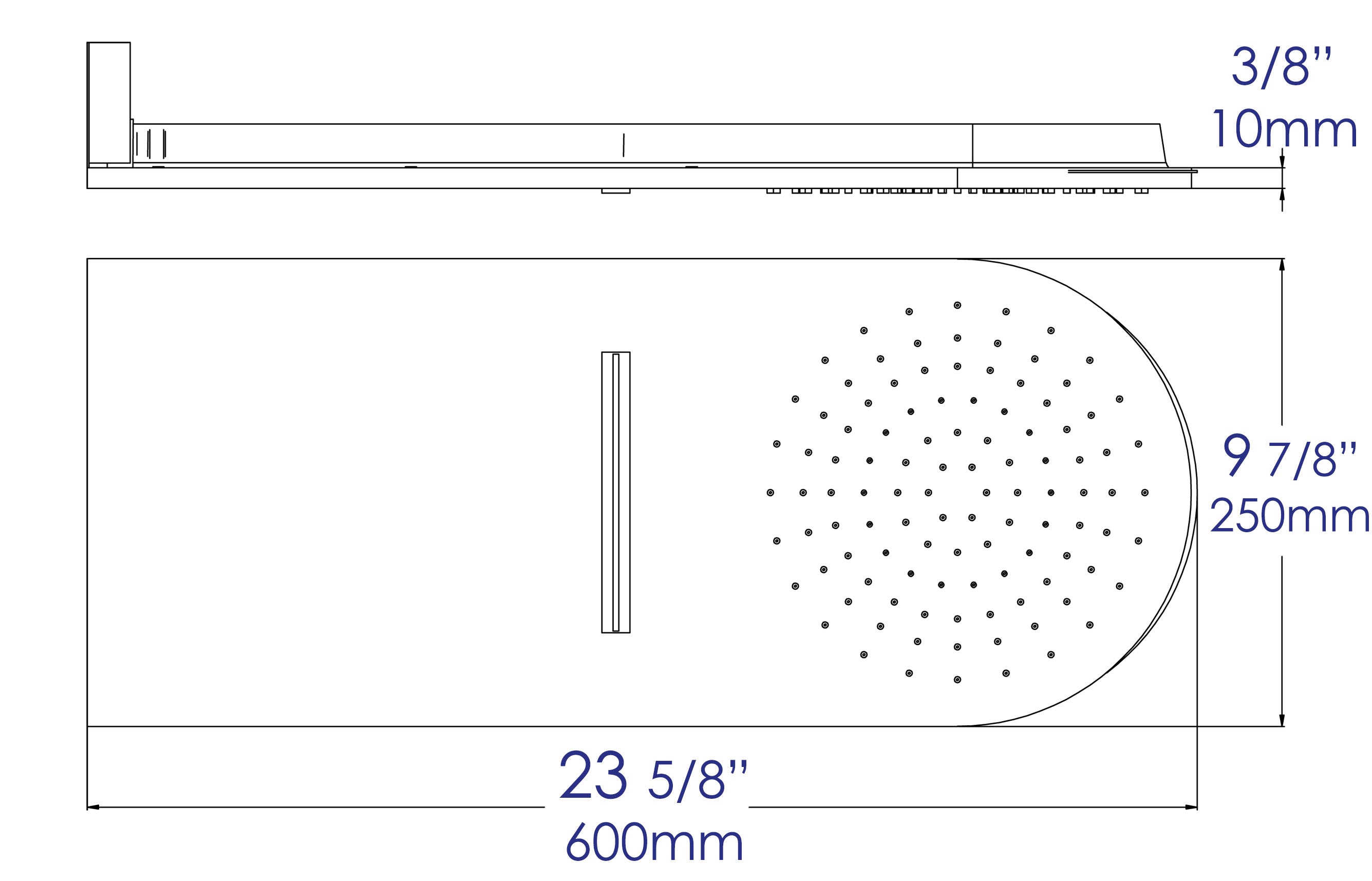 ALFI brand RAIN10RW-BN Brushed Nickel 10" Wall-Mounted Square Waterfall Rain Shower Head, Brass