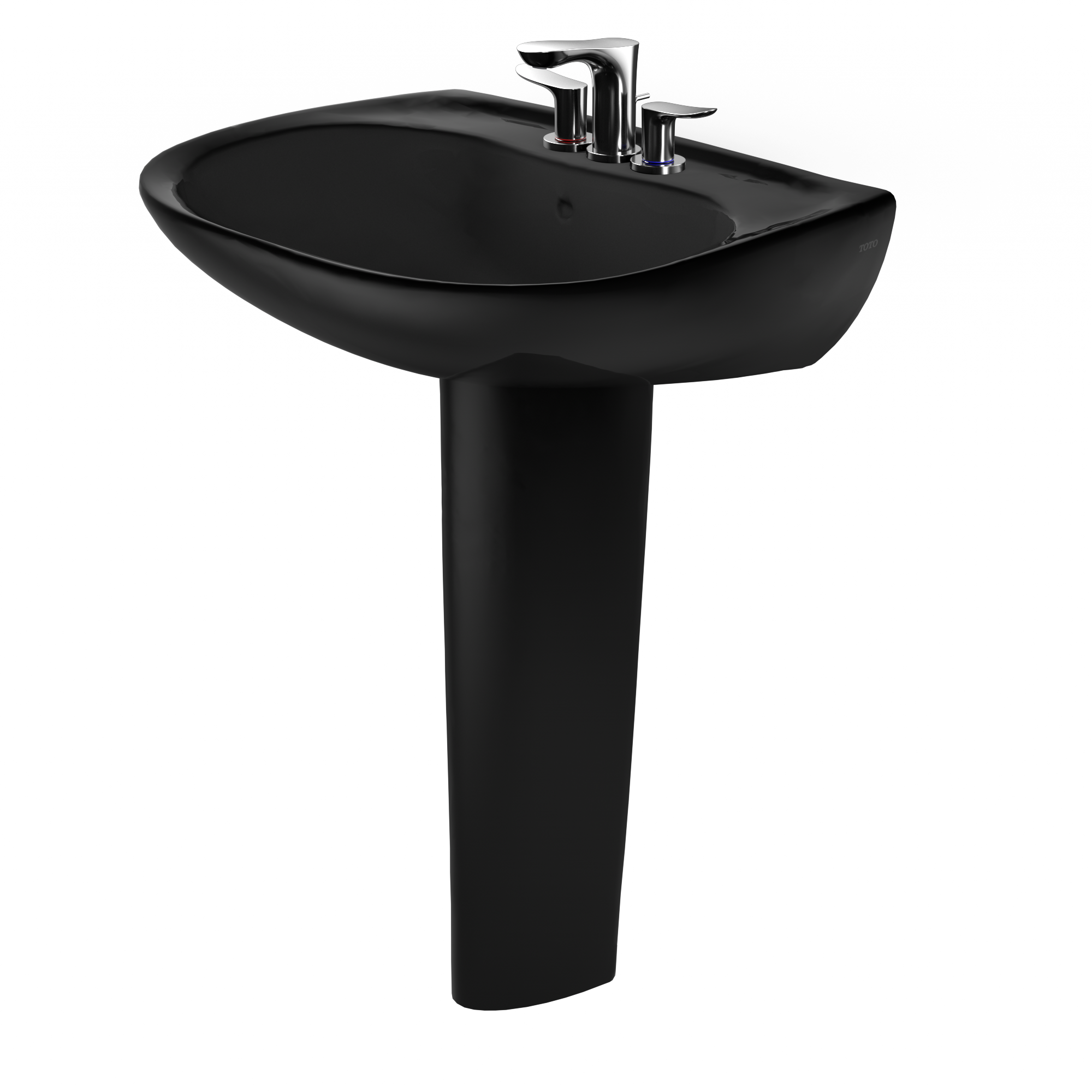 Alternate Image for TOTO Prominence Oval Basin Pedestal Bathroom Sink for4 inch Center Faucets, Ebony, Vitreous China, LPT242.4#51