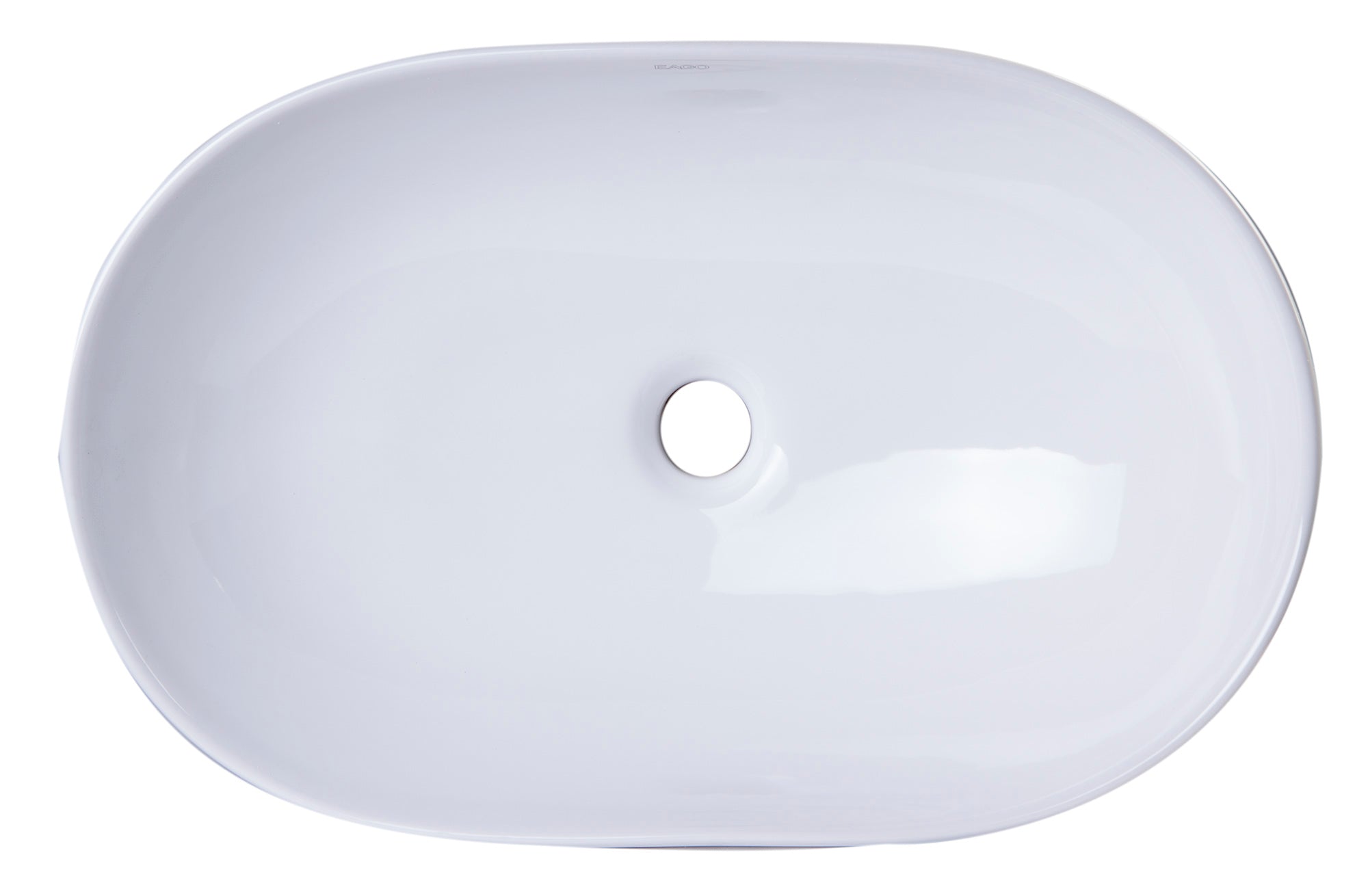 Alternate Image for Eago 14.75" x 22.88" Oval Above Mount Porcelain Bathroom Sink, White, No Faucet Hole, BA352