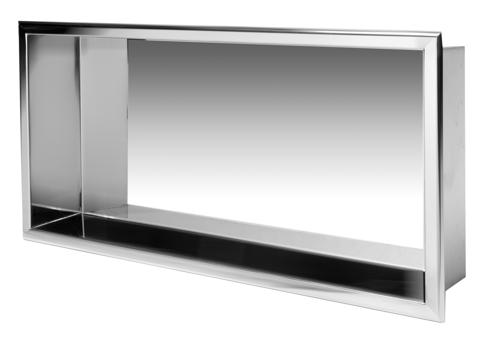 Alternate Image for ALFI brand ABN2412-PSS 24 x 12 Polished Stainless Steel Horizontal Single Shelf Bath Shower Niche, 20 Gauge