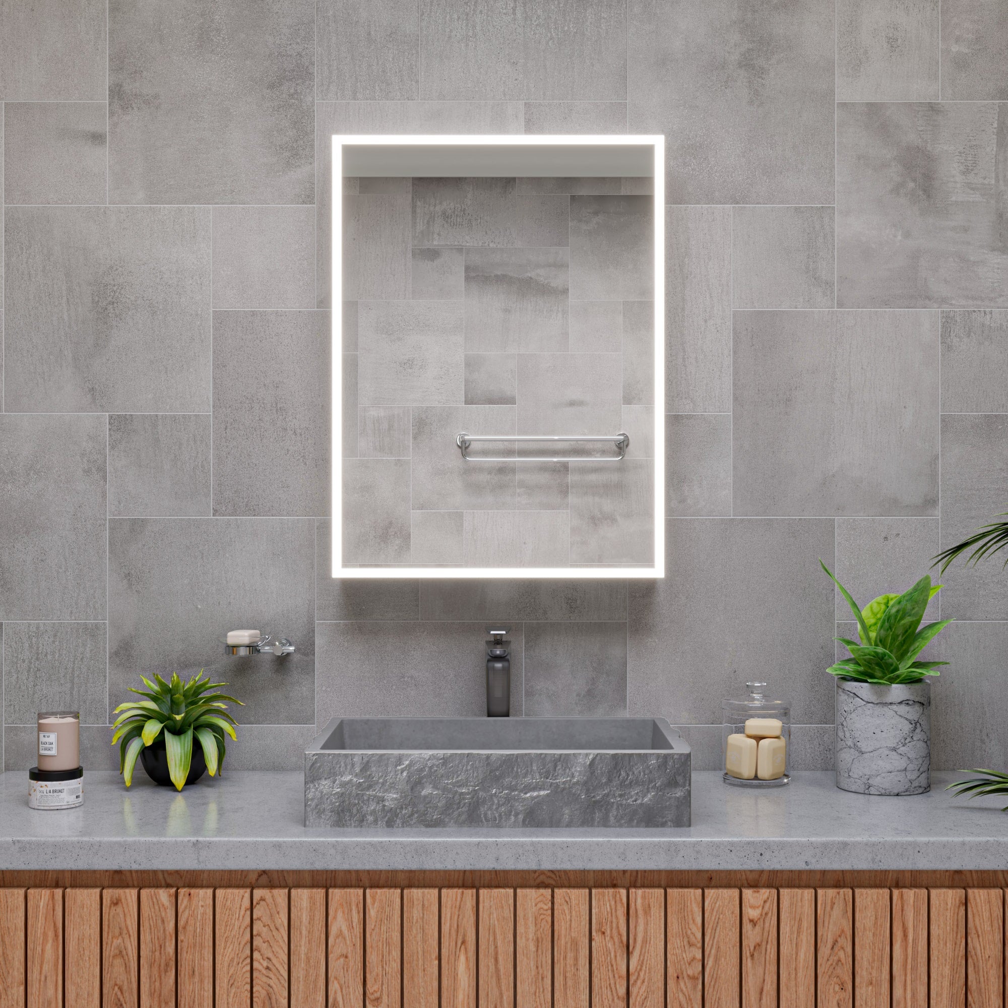 Alternate Image for ALFI brand AB9583 Polished Chrome 23 inch Towel Bar & Shelf Bathroom Accessory, Brass