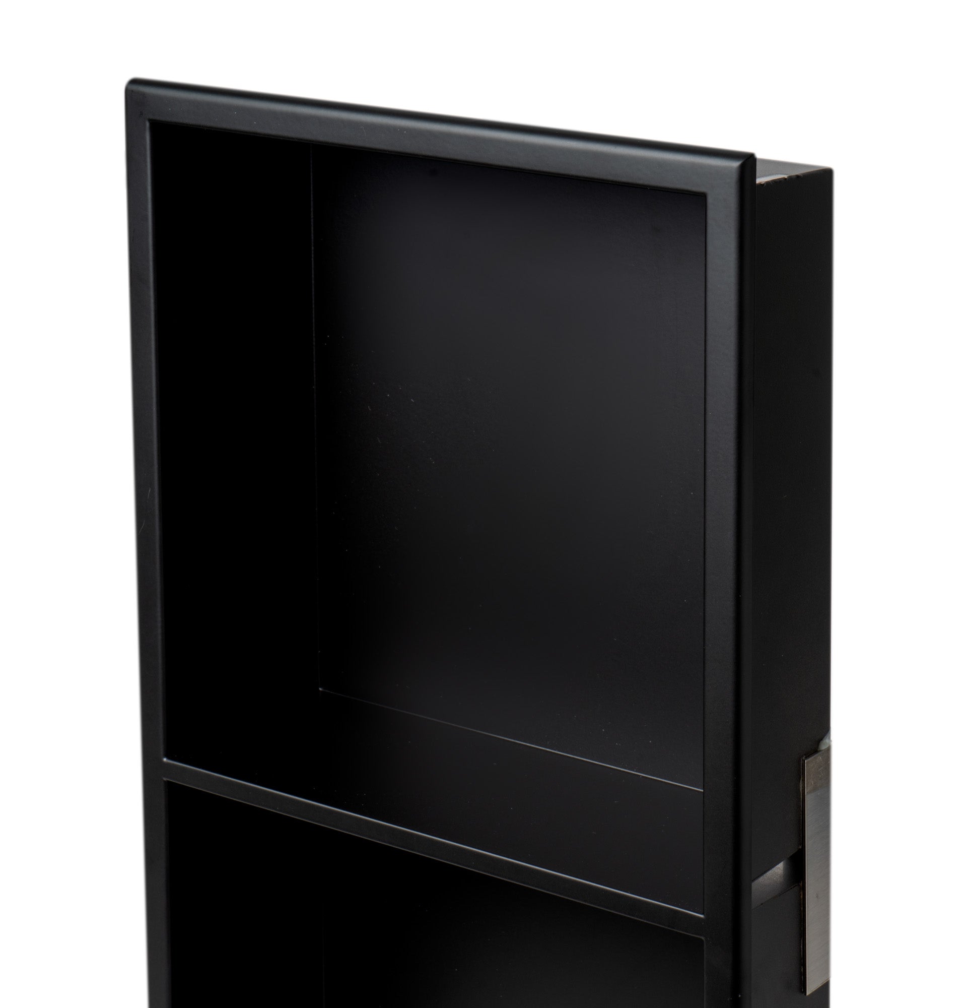 Alternate Image for ALFI brand ABNC1224-BLA 12 x 24 Black Matte Stainless Steel Vertical Double Shelf Bath Shower Niche, 20 Gauge