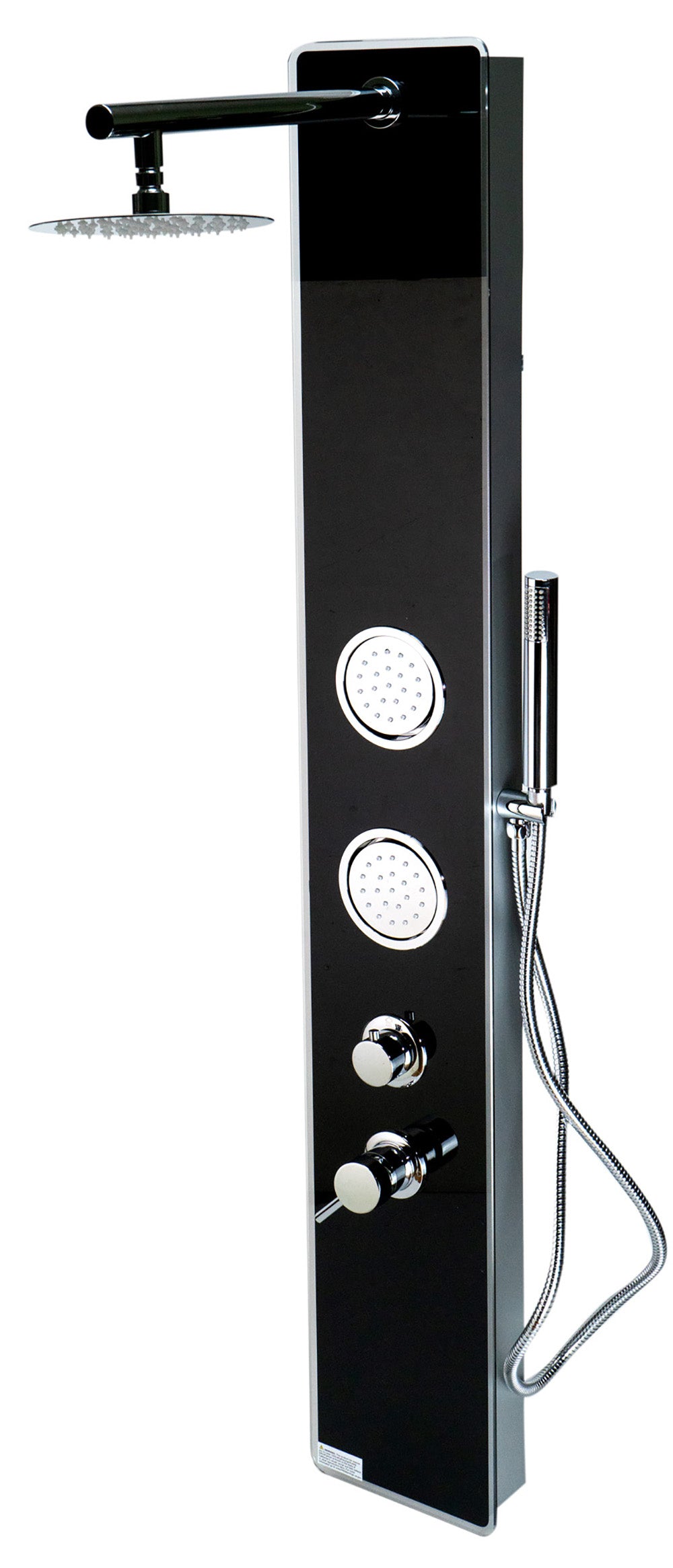 Alternate Image for ALFI brand ABSP55B Black Glass Shower Panel with 2 Body Sprays and Rain Shower Head