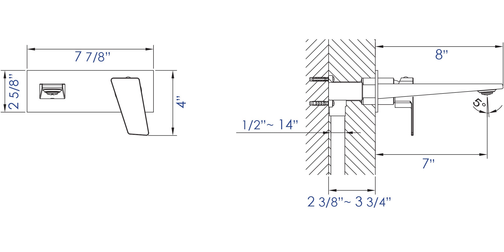 Alternate Image for ALFI Brushed Nickel Wall Mounted Bathroom Faucet, AB1472-BN