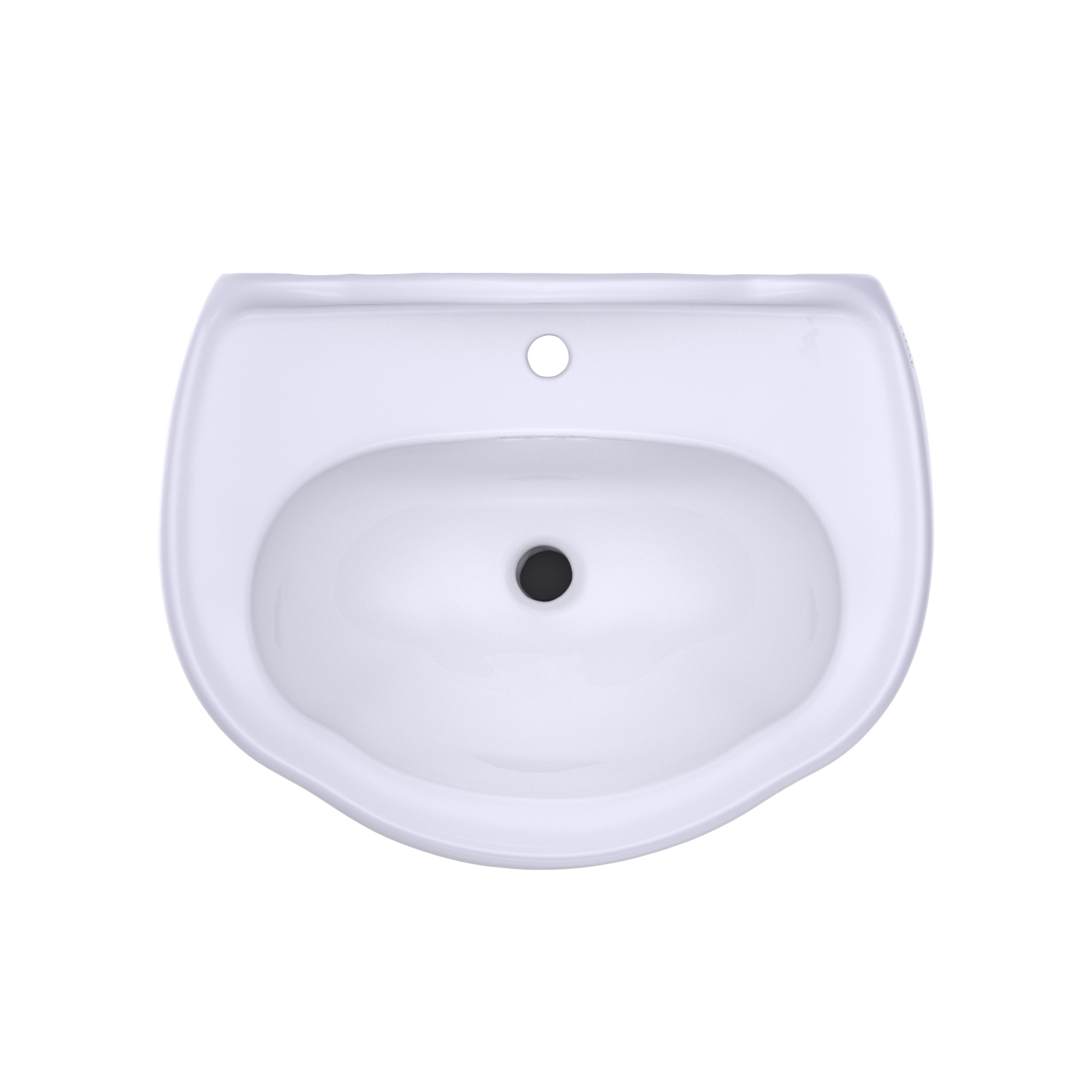 Alternate Image for TOTO Whitney Oval Pedestal Bathroom Sink for Single Hole Faucets, Cotton White, Vitreous China, LPT754#01